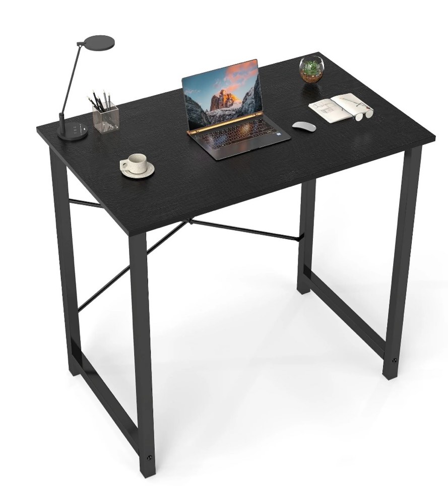 edx 31 inch computer desk modern writing desk, industrial office desk, office table for small spaces,sturdy laptop table for home office, black
