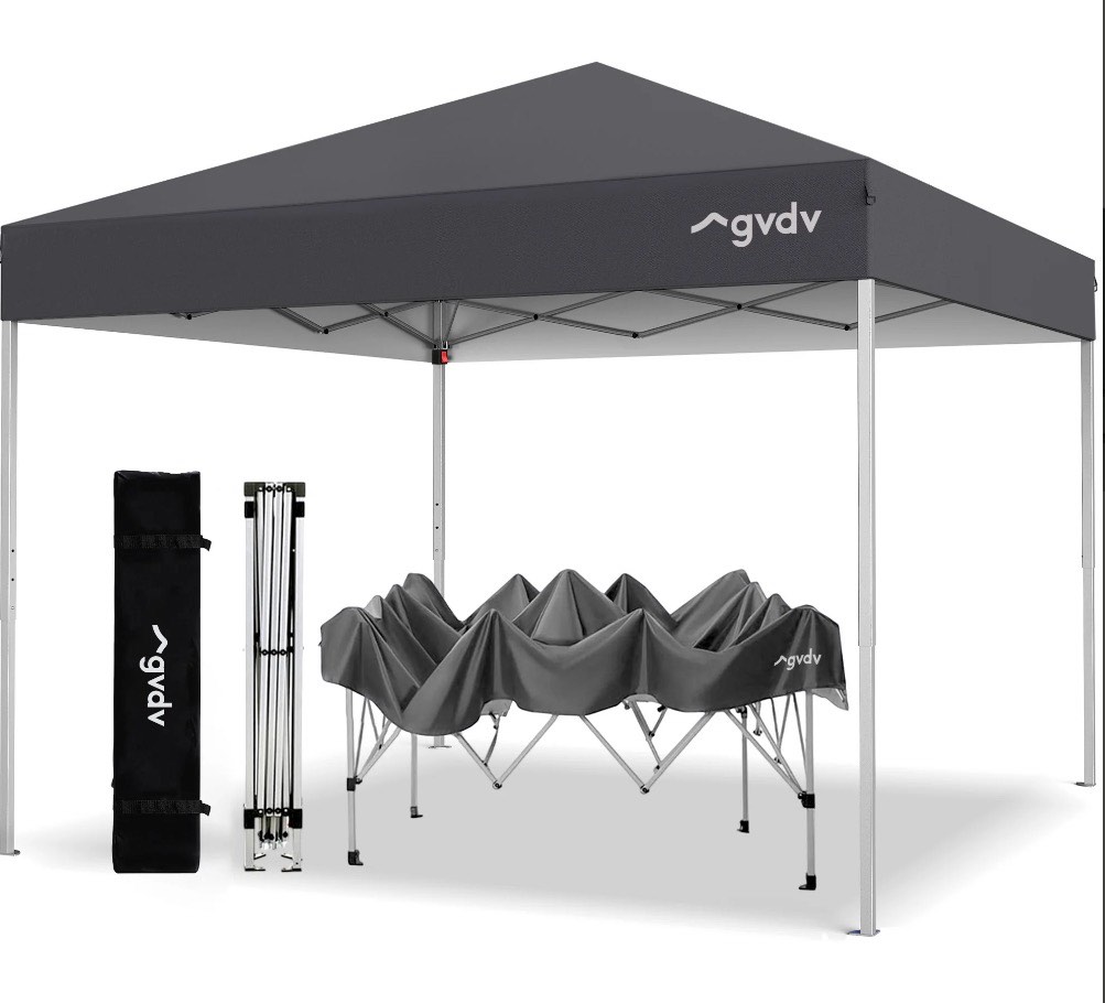 gvdv canopy tent, 10x10 ft easy pop up outdoor canopy tent, portable straight leg gazebo instant canopy