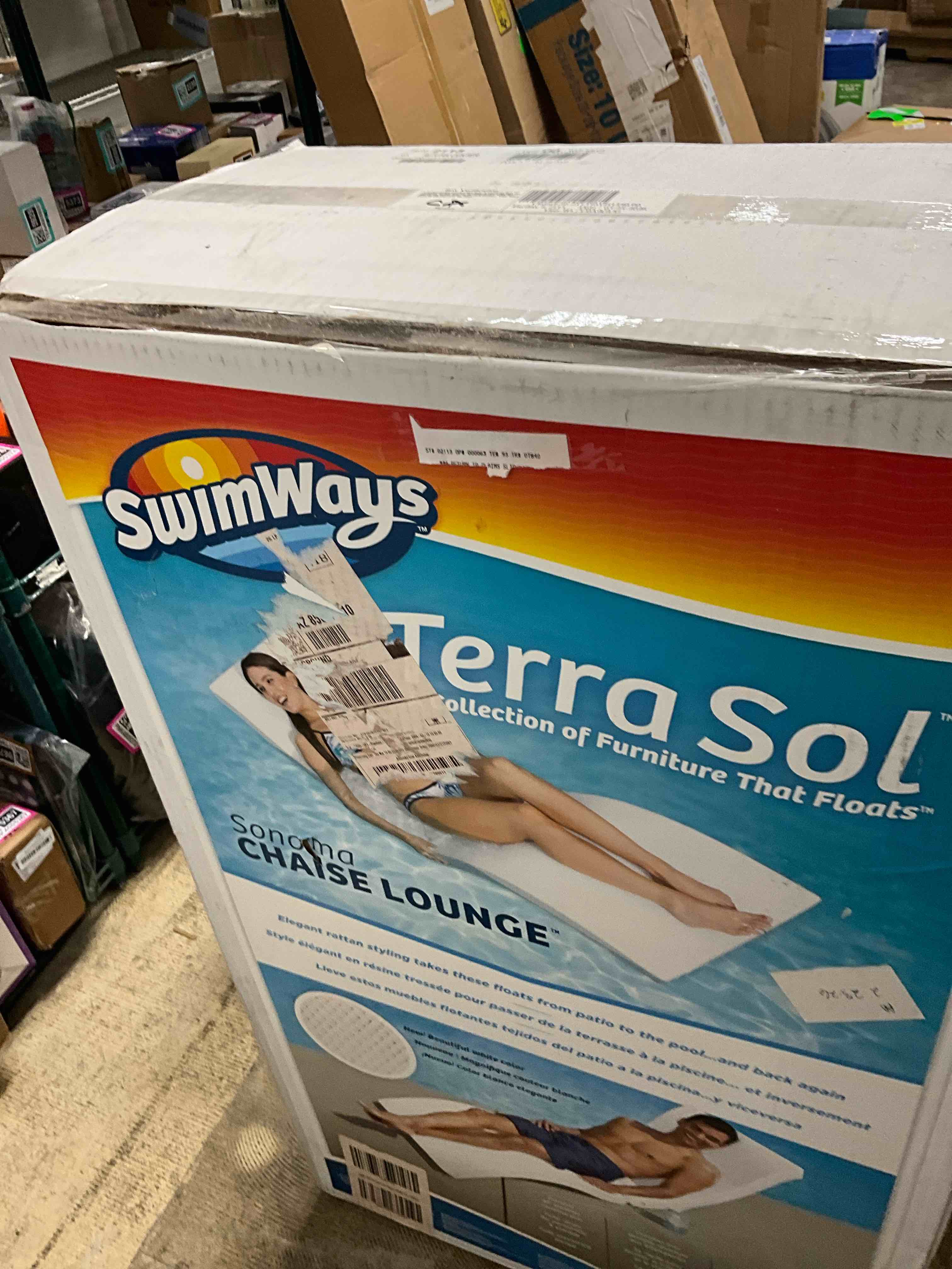 Condition photo showing Good Condition for swimways terra sol sonoma 2-in-1 adult pool floats & patio lounge chair durable beach chair & outdoor chaise lounge white