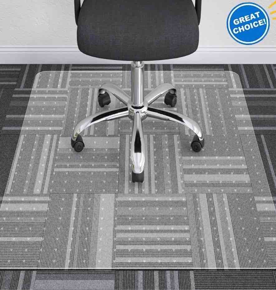 notivibe office chair mat for carpet, computer desk chair mat for floors, easy glide and protection floor protector for under desk chair mat plastic floor mat for office chair, 36"x48"