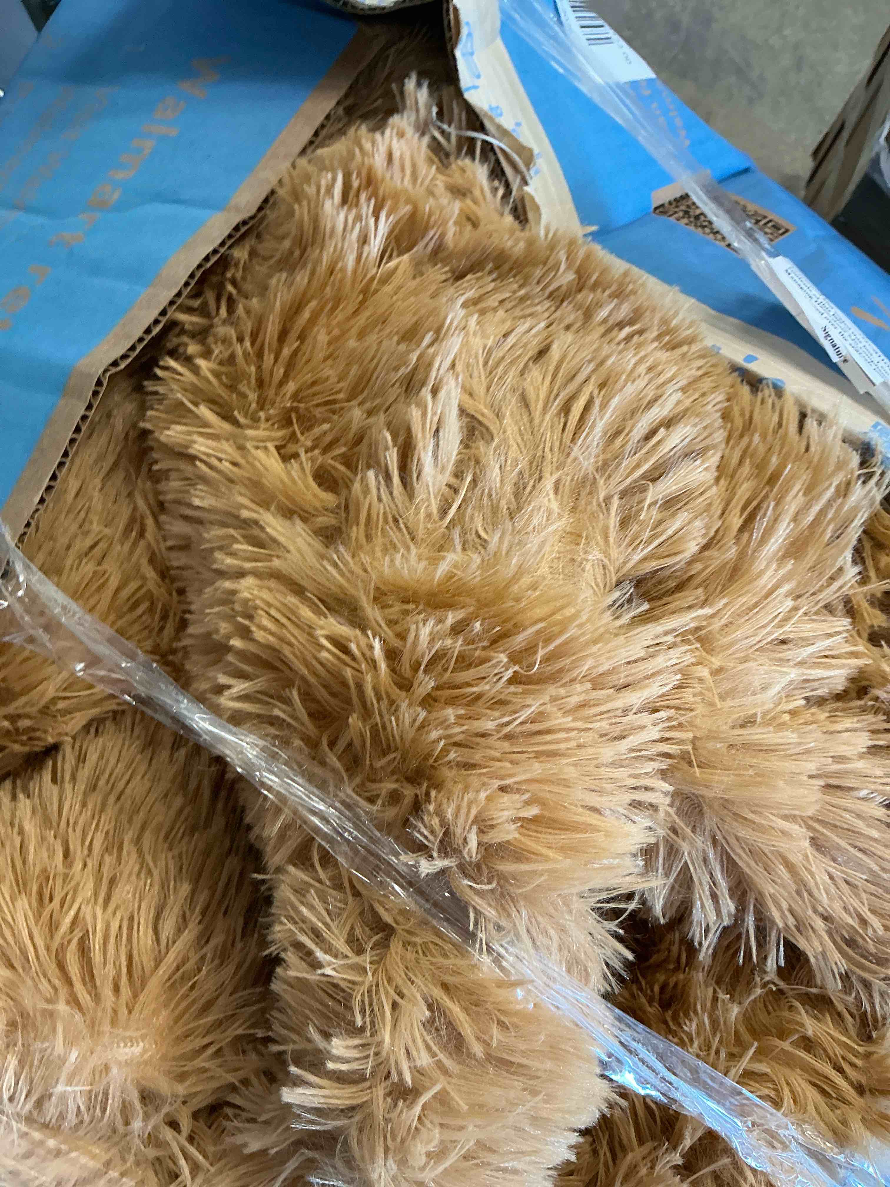 Condition photo showing Good Condition for nefoso shag area rug, 5ft x 8ft soft fluffy area rugs for living room bedroom decor carpet, light brown/camel