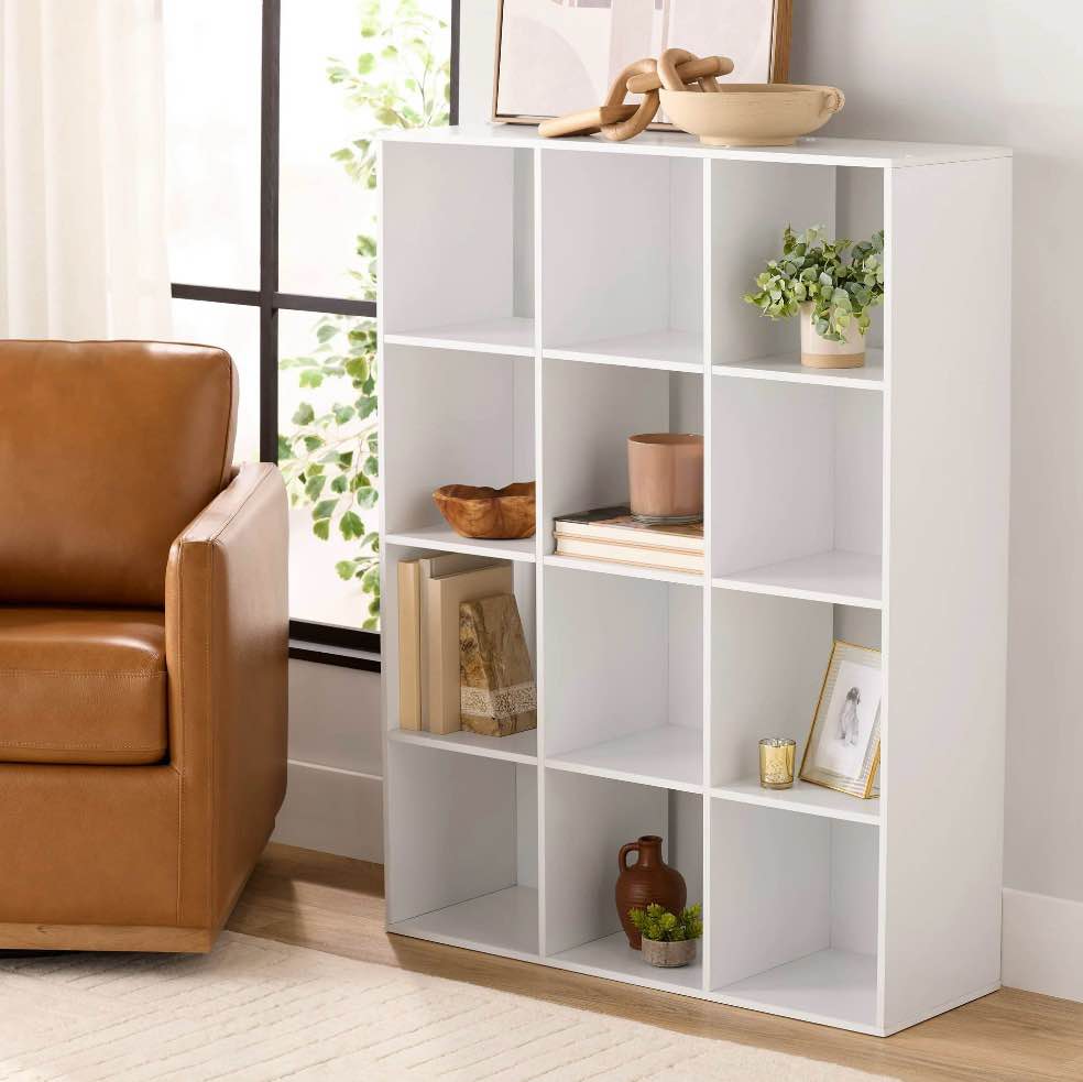 mainstays 12 cube storage organizer, white