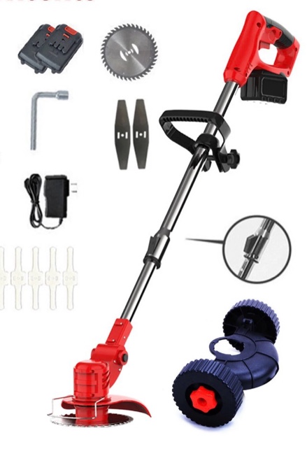 electric weed eater wacker  cordless electric grass trimmer  grass string trimmer  weed lawn edger eater with upgraded wheels