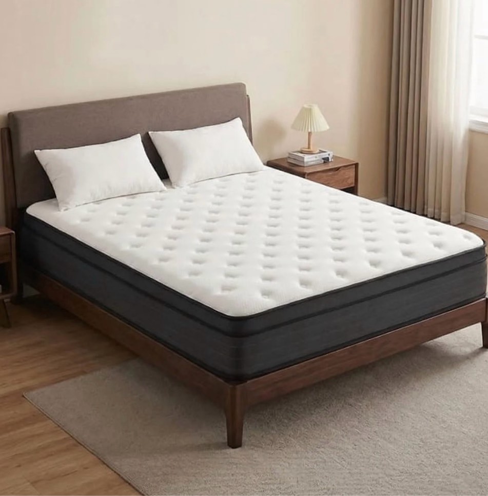 king size mattress, 14 inch hybrid memory foam mattress in a box, pressure relief, certipur-us