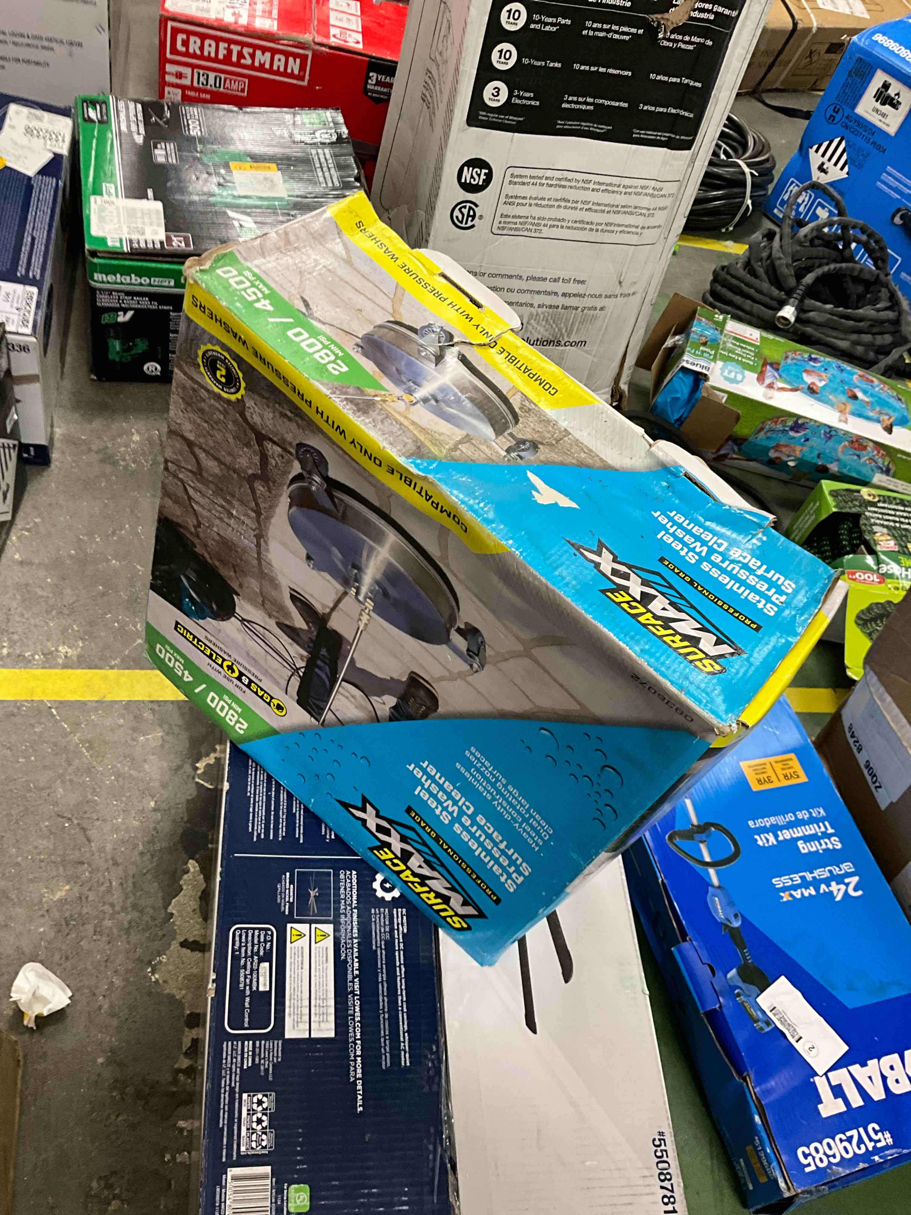 Condition photo showing As Is for surfacemaxx pro 14.5-in up to 4500-psi rotating surface cleaner for gas and electric pressure washers