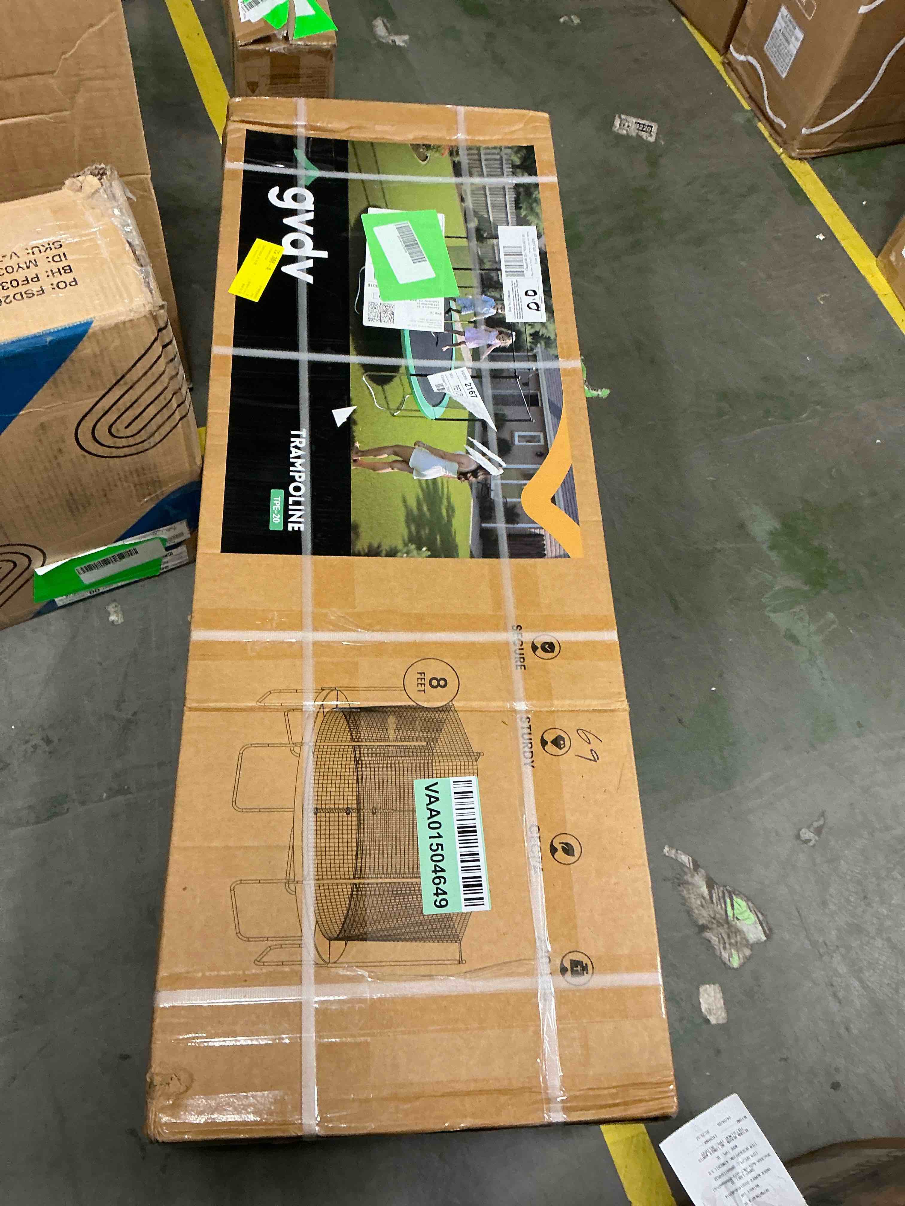 Condition photo showing New/Like New for gvdv outdoor trampoline, 8' backyard recreational trampoline with enclosure for kids & adults