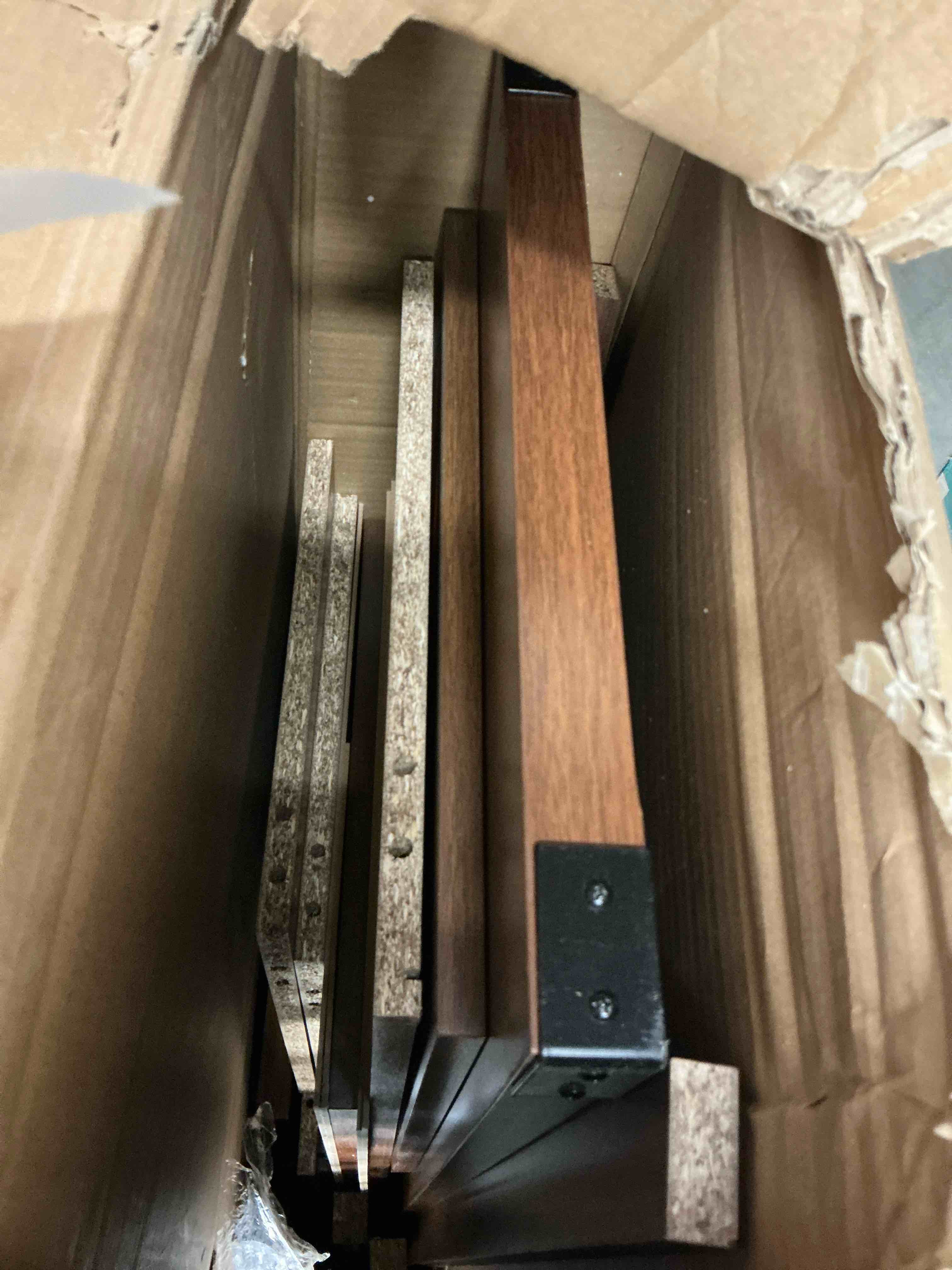 Condition photo showing Good Condition for homall farmhouse tv stand for 65 inch tvs  rustic brown wood entertainment center with storage cabinet & cable management