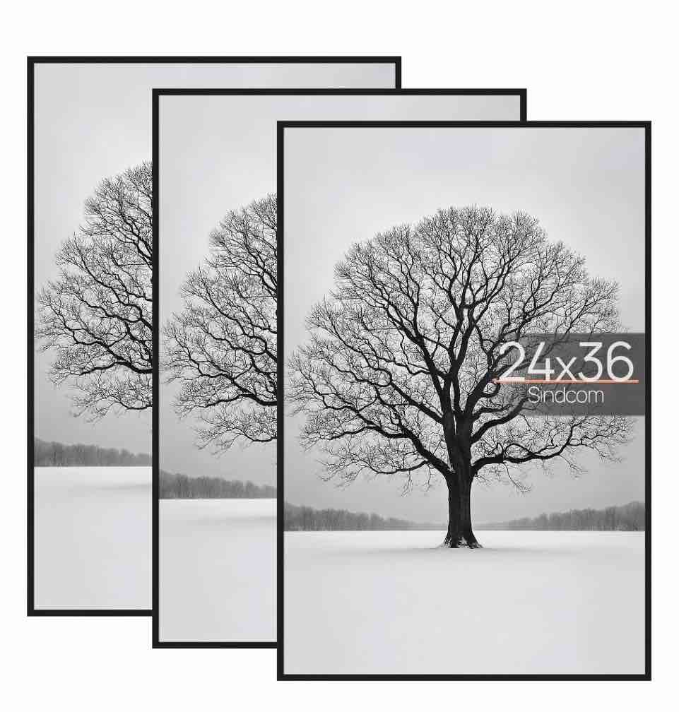 sindcom 24x36 picture frames  gallery wall poster frames set of 3  black