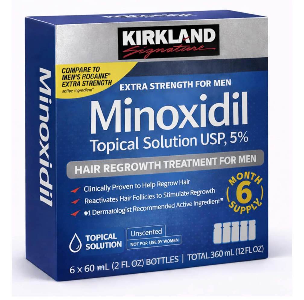 6 months kirkland minoxidil 5 percentage extra strength hair loss regrowth treatment