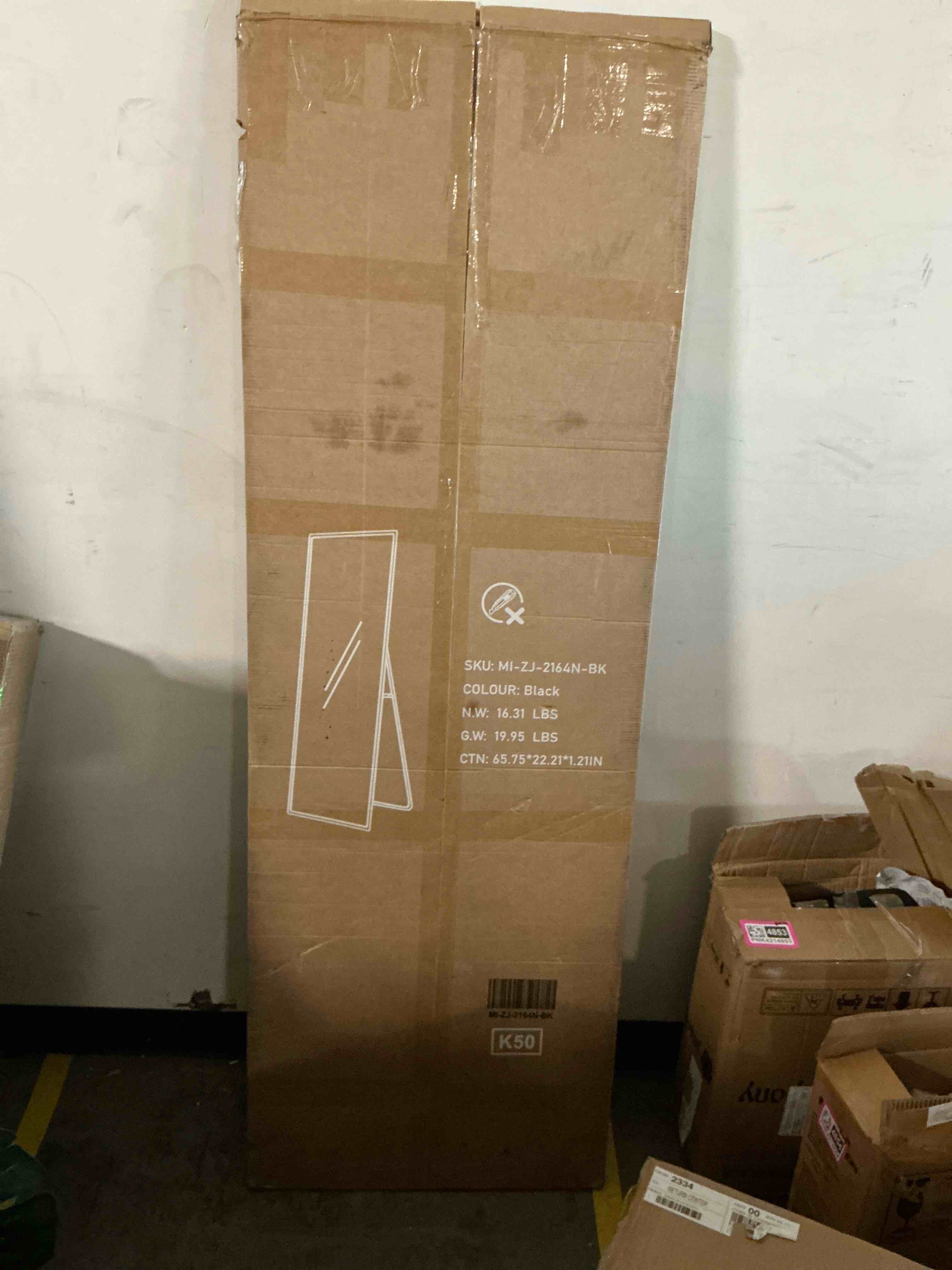 Condition photo showing New/Like New for concetta 64 x21  rectangle full length mirror  full body standing mirror floor mirror  black