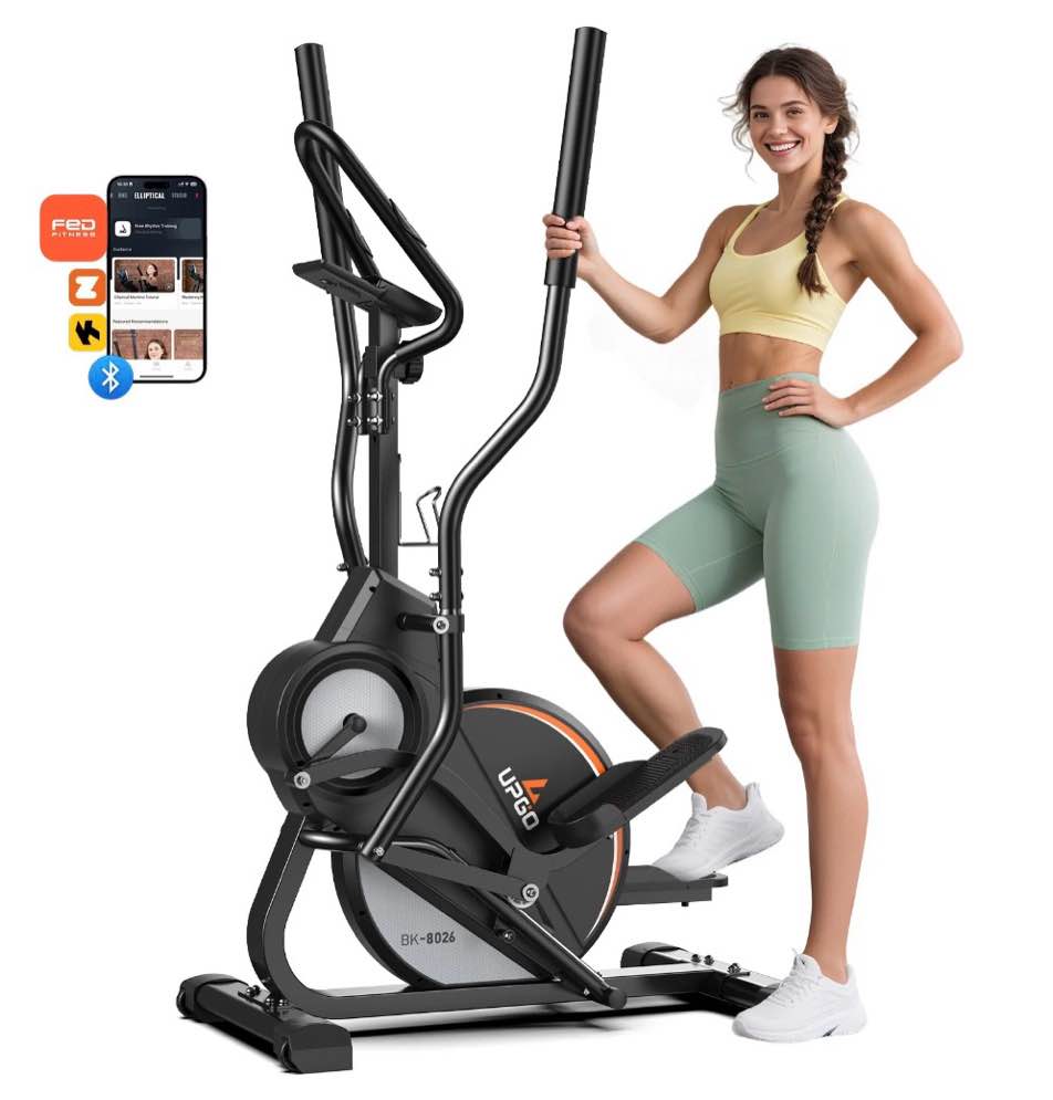 upgo pro cardio climber stepping elliptical machine  3 in 1 elliptical  total body fitness cross trainer with hyper-quiet magnetic drive system