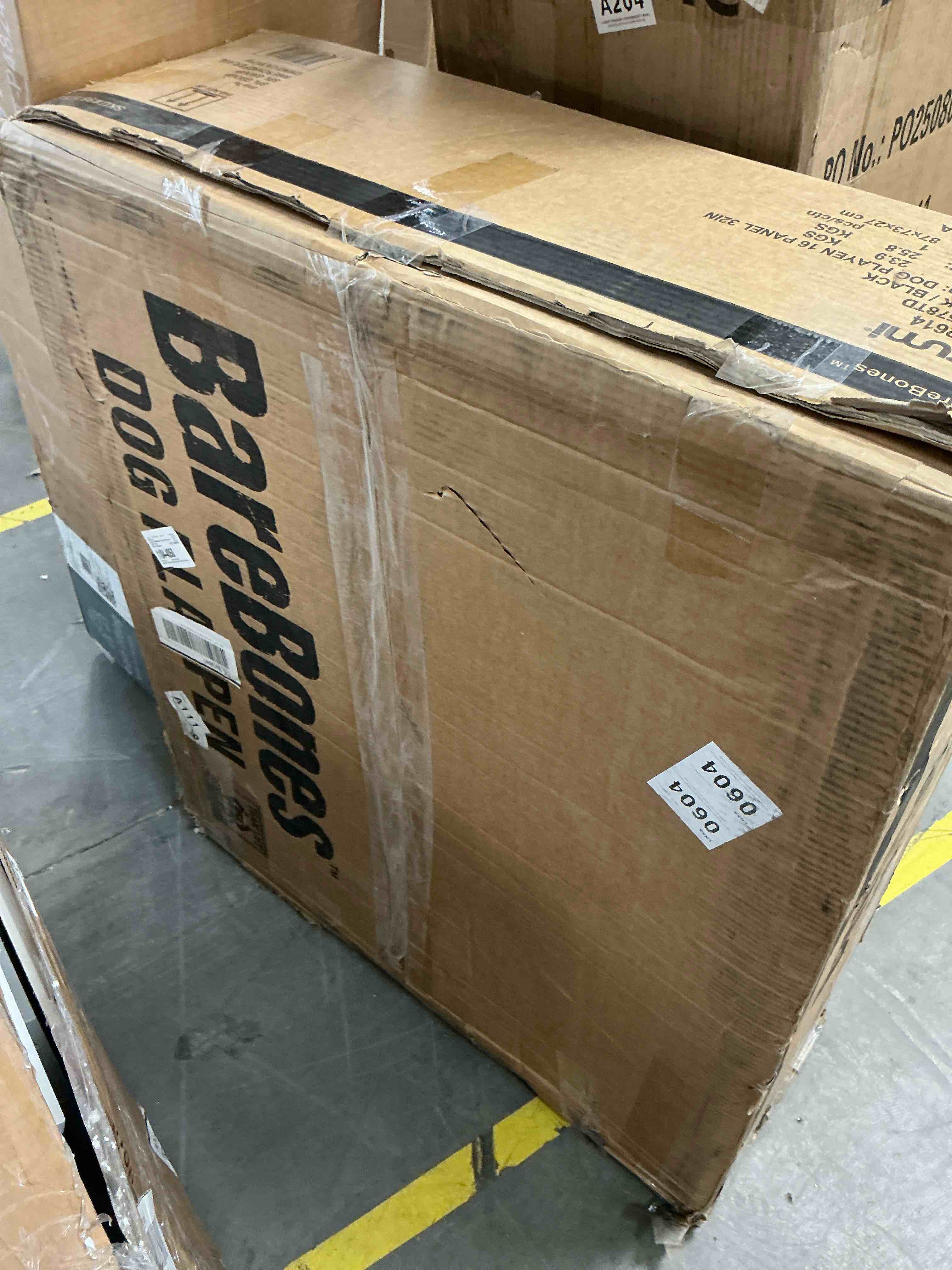 Condition photo showing New/Like New for barebones 16-panel dog playpen  heavy duty portable pet fence with easy access door panel  32  high