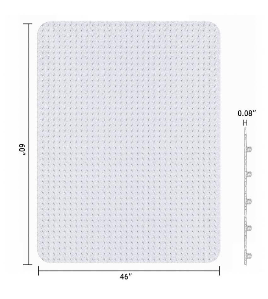 Condition photo showing New/Like New for gped office chair mat for carpets, 46” x 60” carpet chair mat, slip resistant heavy duty carpet protector for work, home, gaming,with studs
