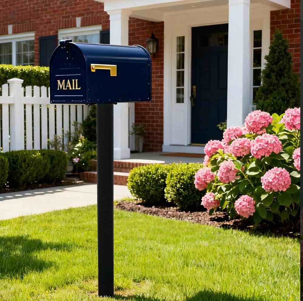 4w pedestal galvanized steel mailbox post 11.81× 5.91 × 51.18 inches?for use with mailbox?black