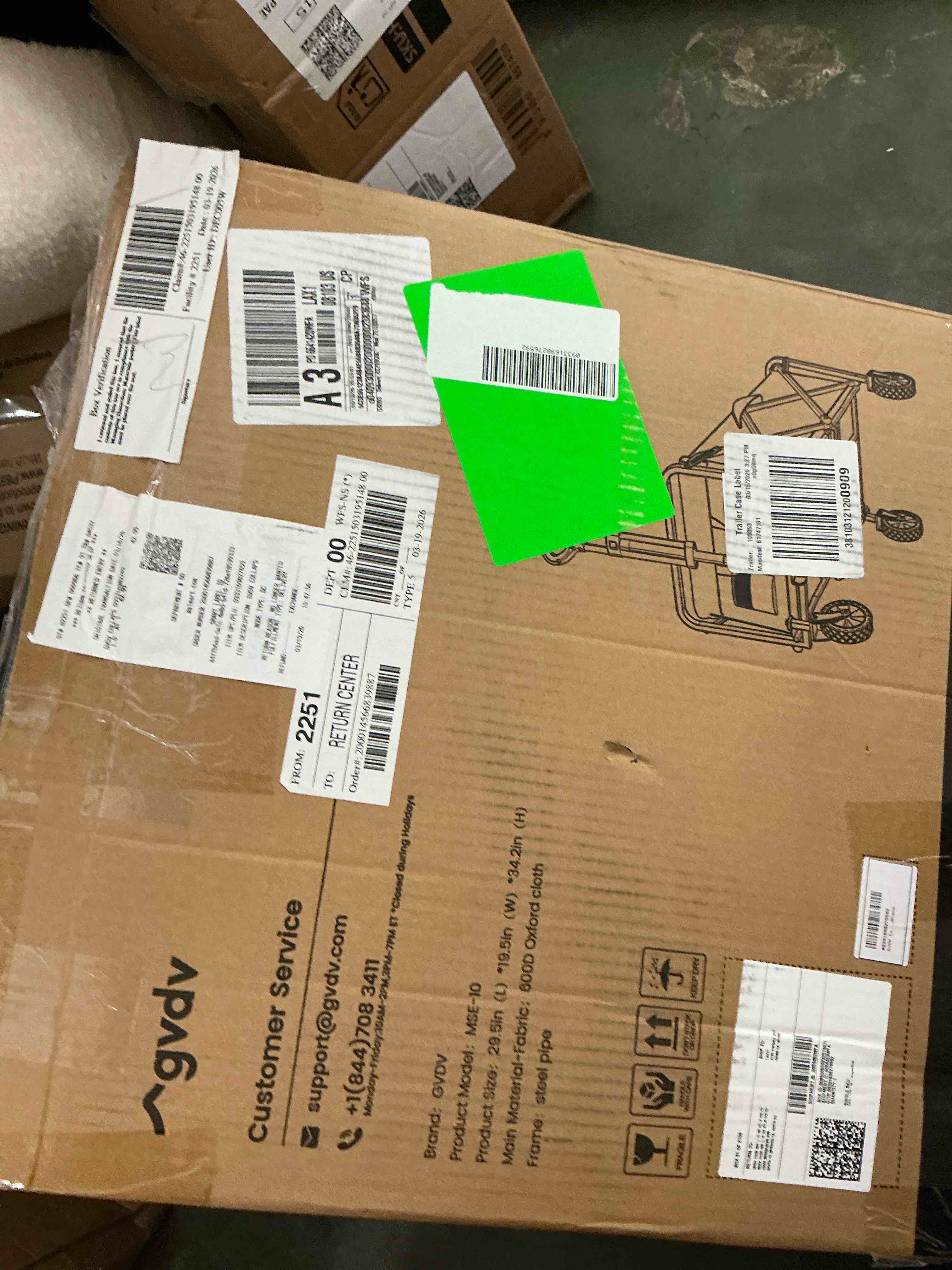 Condition photo showing New/Like New for gvdv collapsible wagon cart, portable utility wagon for camping, beach, picnic, shopping, sports, and grocery transport, black