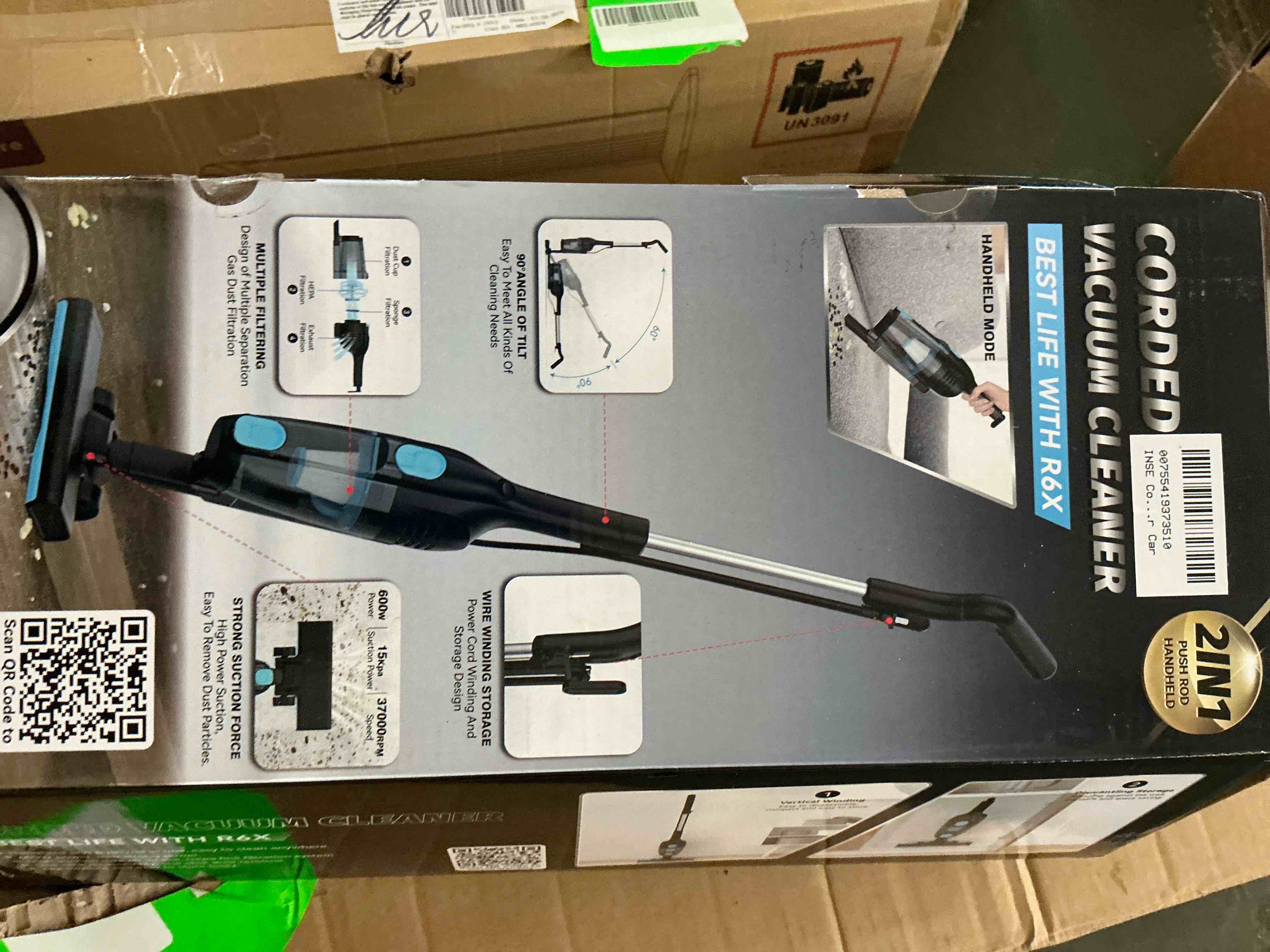 Condition photo showing New/Like New for inse corded vacuum cleaner ultra-lightweight bagless upright vacuum for home hard floor carpet pet hair car