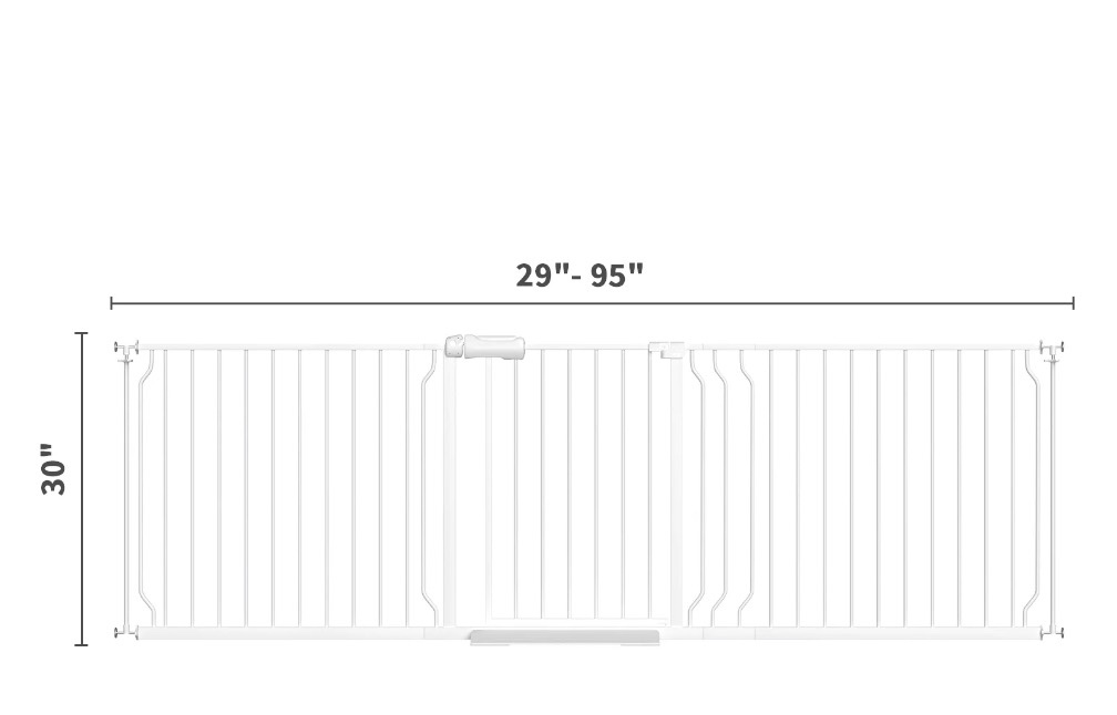 Condition photo showing New/Like New for furdear 84.9-94.9" extra wide baby safety gate walk thru white metal gate