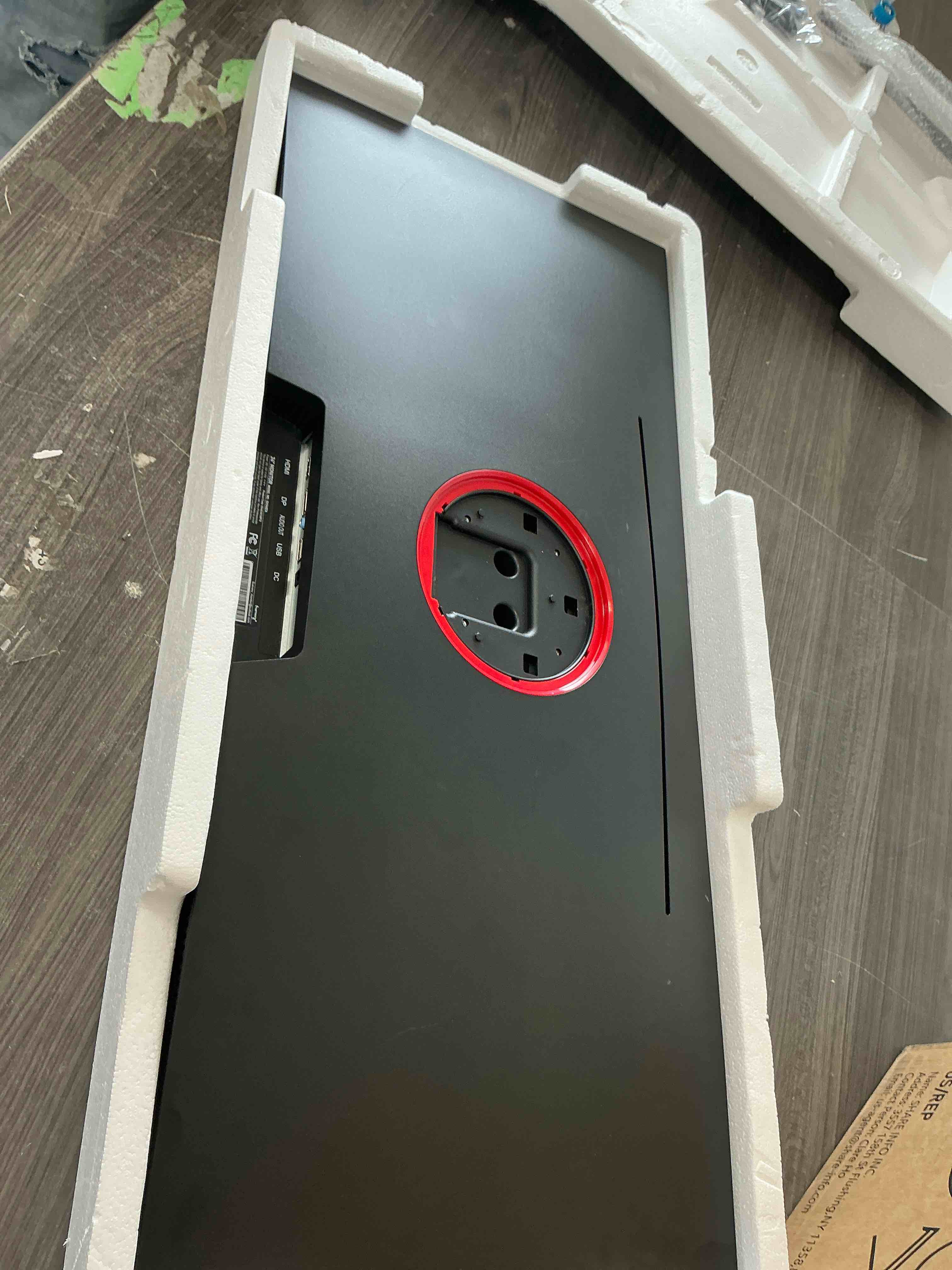Condition photo showing As Is for suevery 34" 120hz ips ultrawide gaming monitor, 2560×1080 wfhd, 120 srgb, built-in speakers, wall-mountable, black