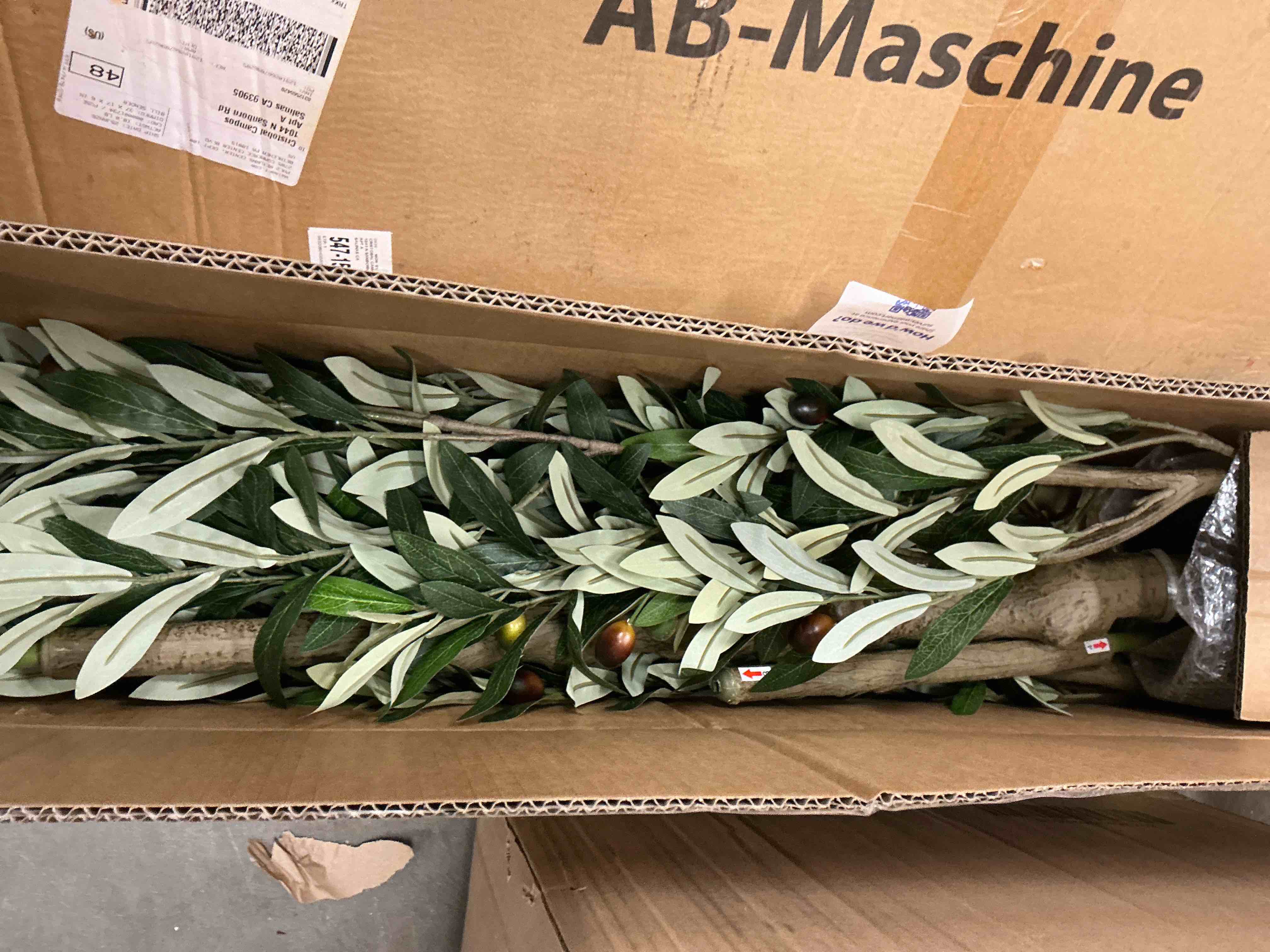 Condition photo showing New/Like New for romswi 7ft artificial olive tree tall fake potted olive tree with lifelike fruits faux olive tree for home house office decor indoor