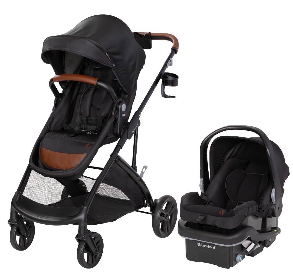 baby trend passport switch 6-in-1 modular travel system with ez-lift infant car seat, black cocoa