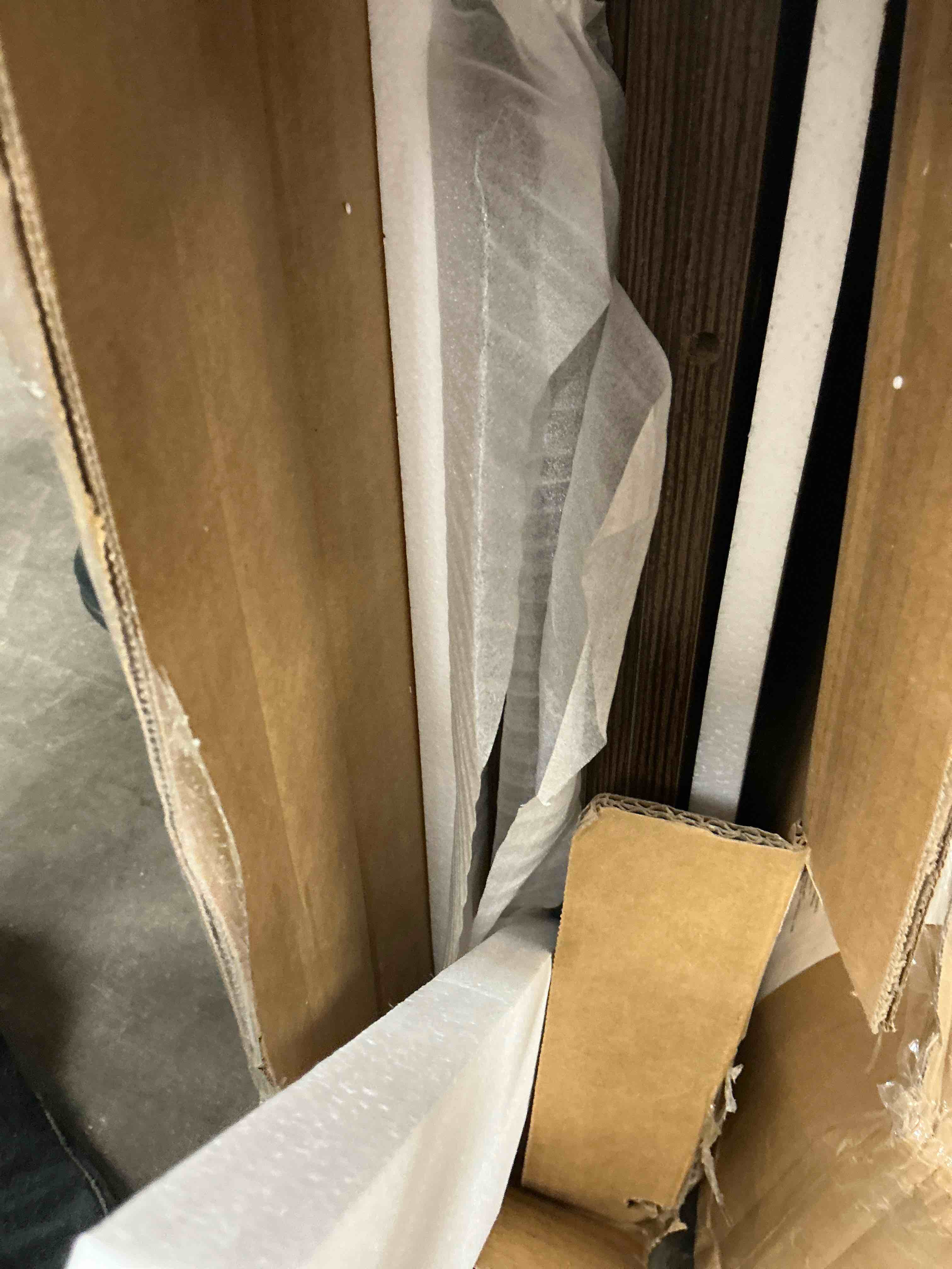 Condition photo showing New/Like New for edx modern tv stand for 55-60 inch tv, mid century entertainment centre, media console table with storage for living room, office, brown