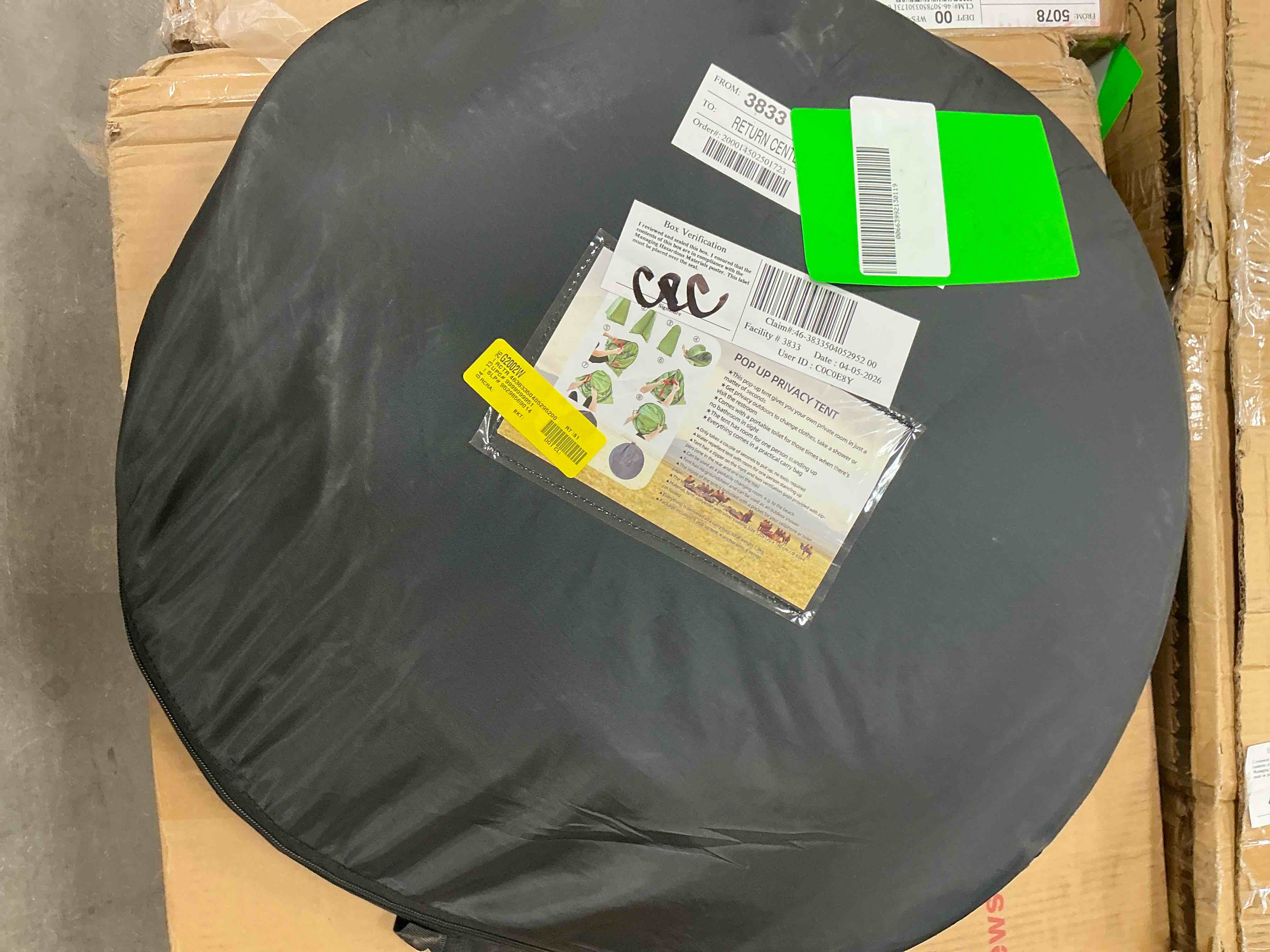 Condition photo showing Good Condition for privacy shower tent,pop up changing tent,camp bathroom changing dressing room,sun sunshade canopy outdoor rain shelter for camping hiking beach picnic fishing.