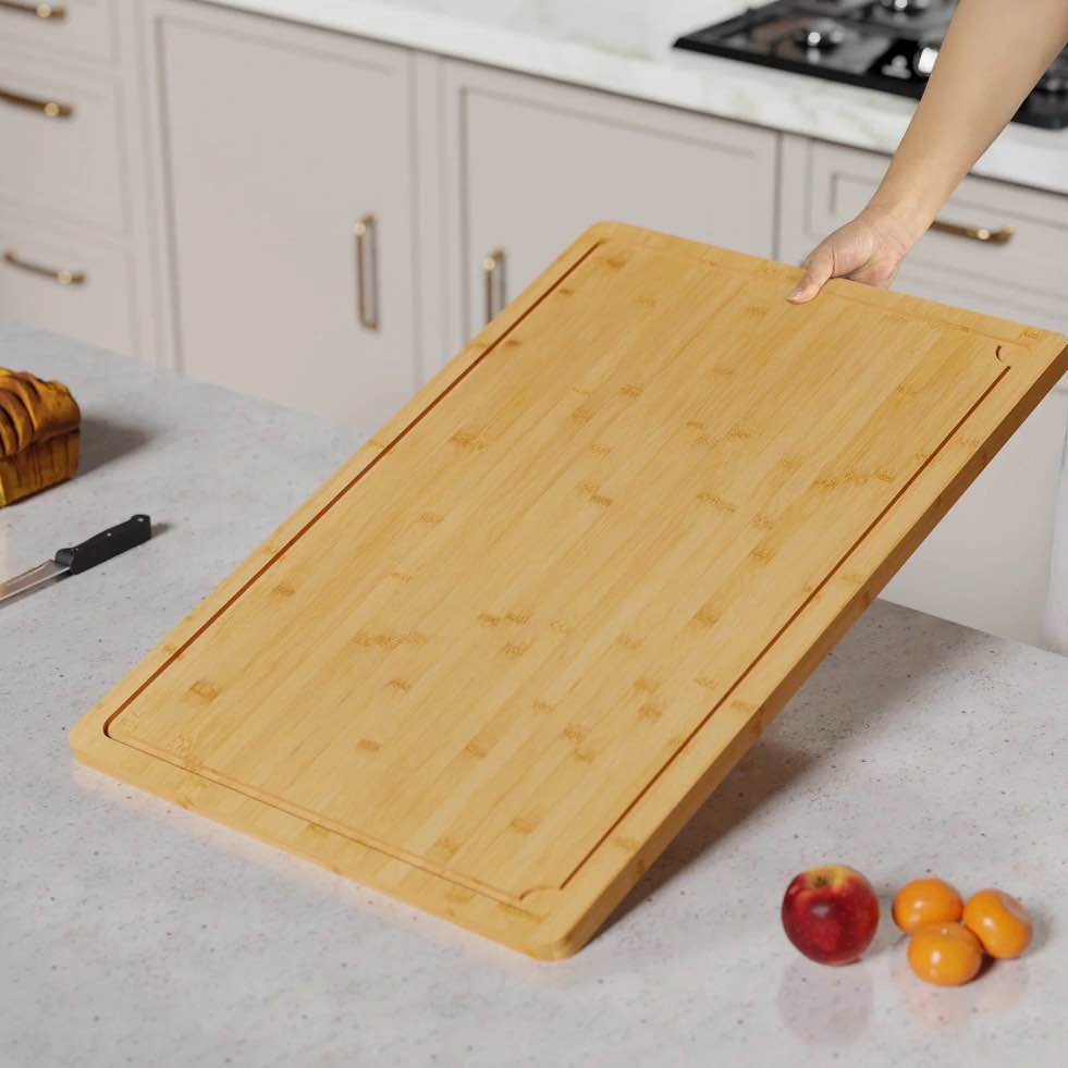 empune 30 x 20 extra large bamboo cutting board, wooden chopping board for kitchen, stove top cover large charcuterie board, over the sink cutting board, 4xl