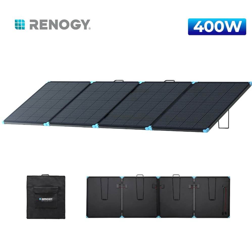 renogy 400w portable solar panel 16bb, ip68 waterproof, lightweight & fast installation