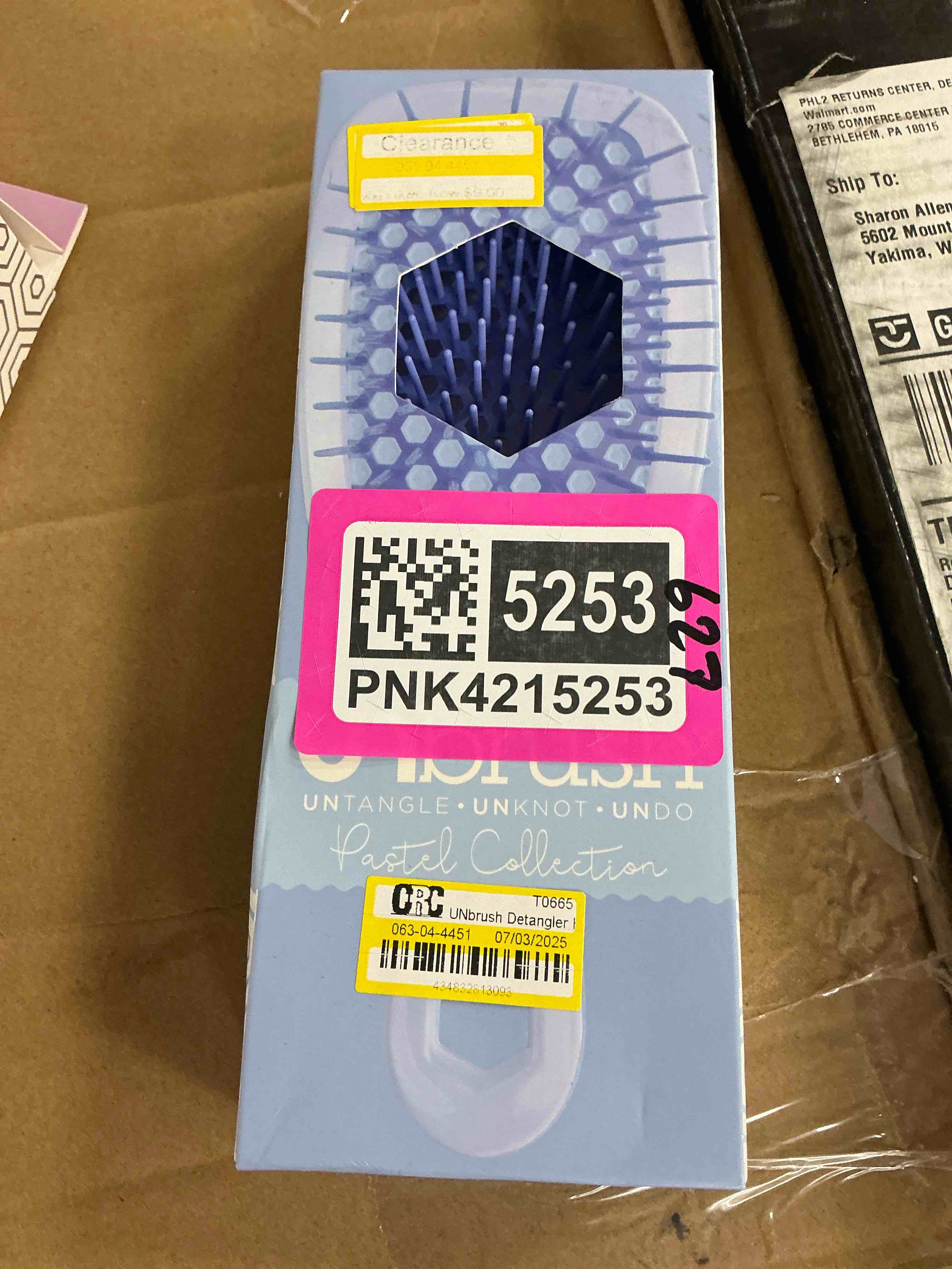 Condition photo showing New/Like New for unbrush detangler hair brush - periwinkle light blue: hair styling for all hair types, solid pattern