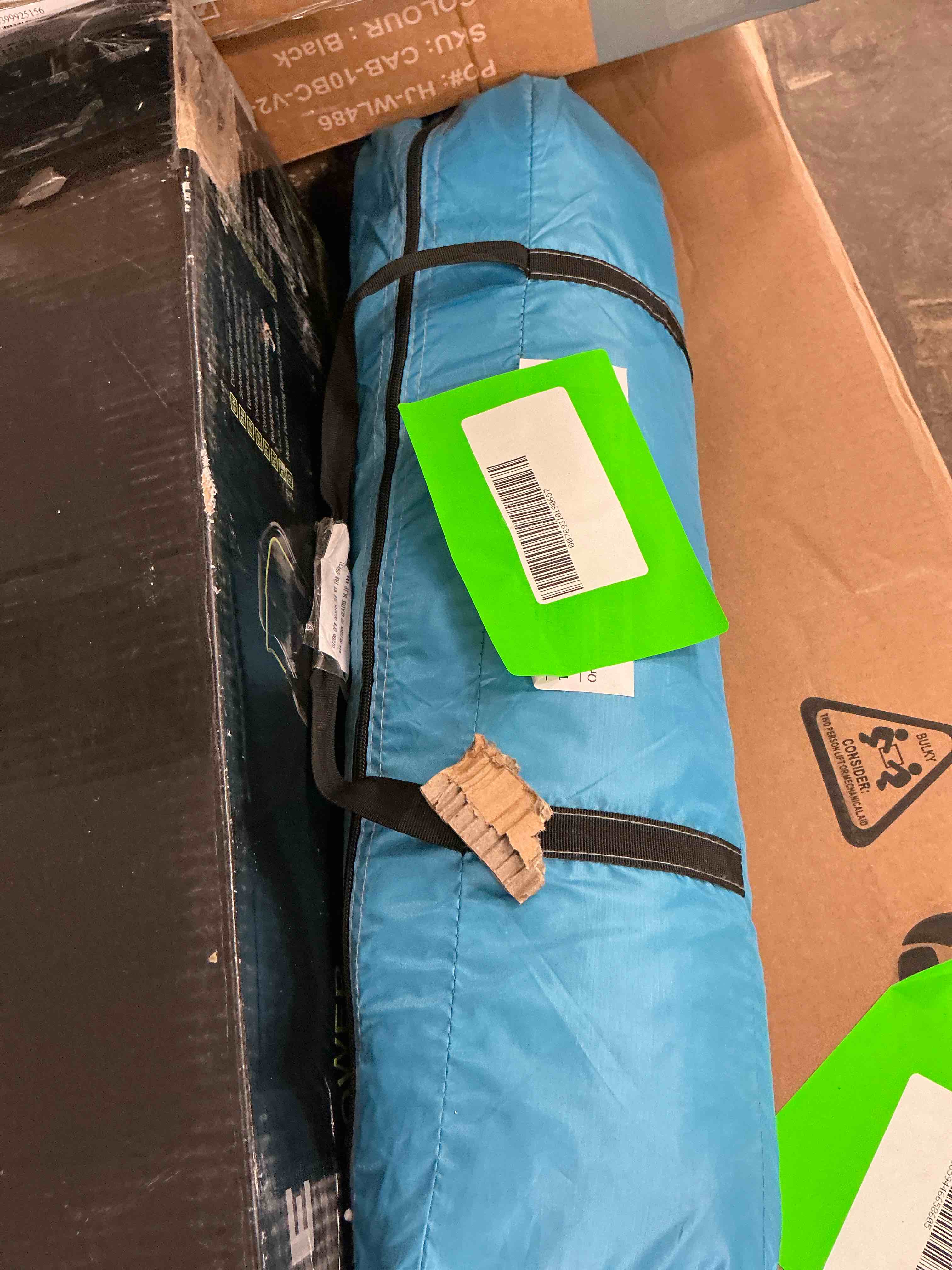 Condition photo showing Good Condition for warmtuyo pop up beach tent for 2-3 person, upf 50+ sun shelter, portable extendable beach canopy, for camping, hiking, outdoor, with zip and privacy screen, -sky blue