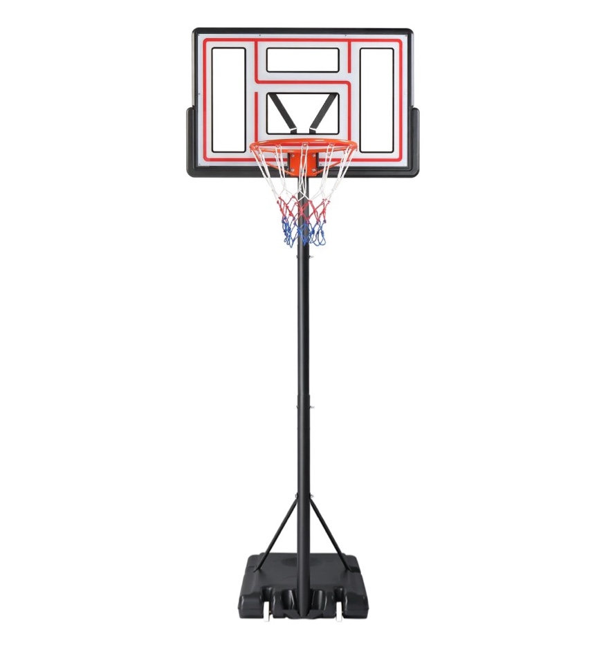ktaxon 44inch portable basketball hoop outdoor, basketball goal system 4.4-10ft height adjustable, shatterproof backboard, red