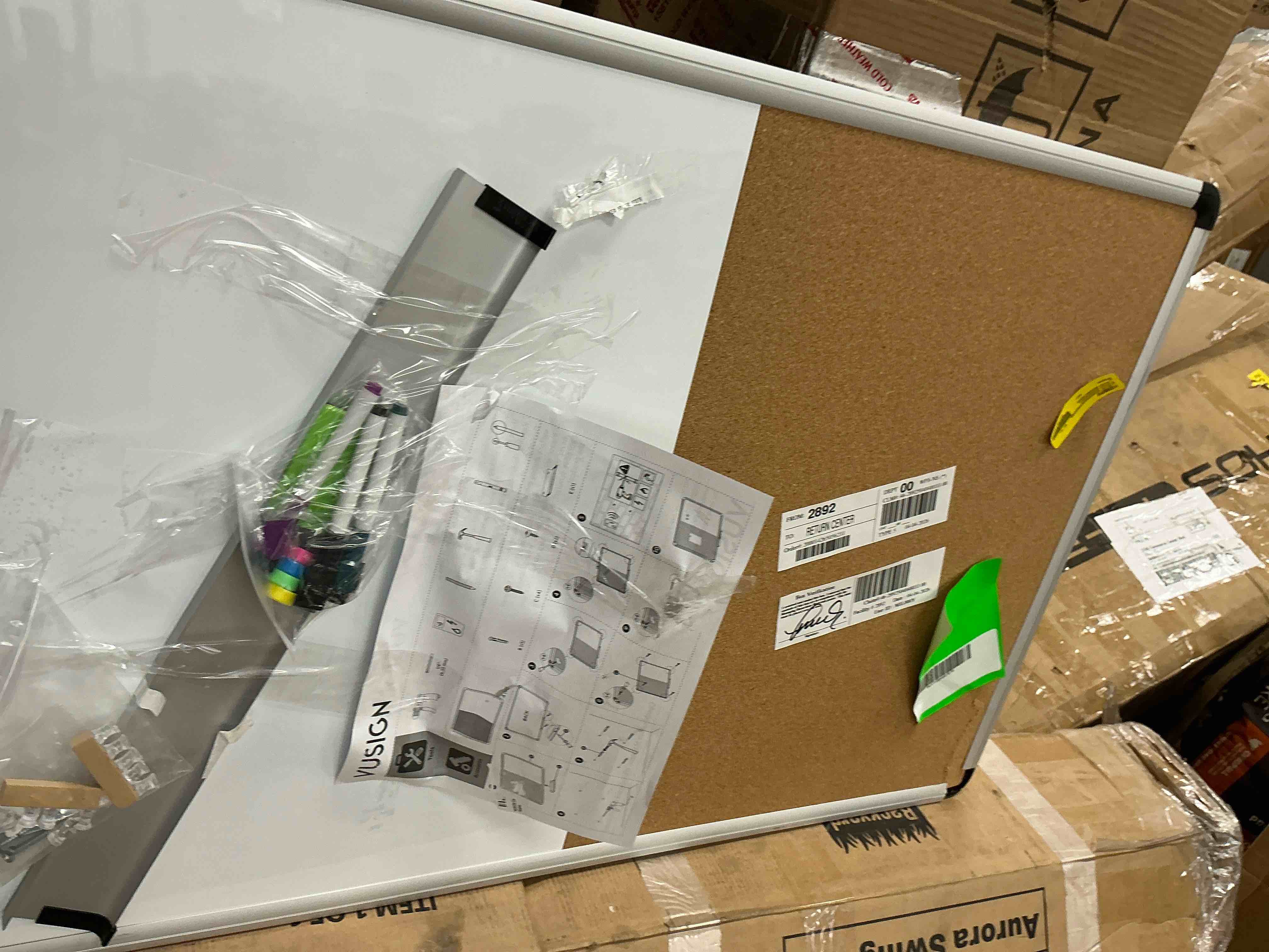 Condition photo showing Good Condition for vusign 2 in 1 combo whiteboard for wall magnetic dry erase board cork combination board 24 x 36 school supplies