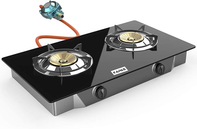 Outdoor & Indoor Portable Propane Stove  Single & Double Burners with Gas Premium Hose for Backyard Kitchen  Camping Grill  Hiking Cooking  Outdoor Recreation (RQ62-LARGE 2Burners)