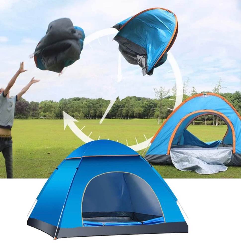 2-3 person instant pop up lightweight camping tent, outdoor easy set up automatic family travel tent,portable backpacking ultralight waterproof windproof anti-uv sun shelter tent