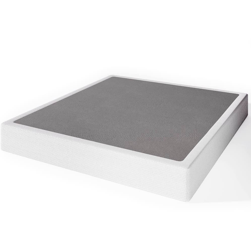 uliesc 7 inch king metal box spring, sturdy mattress foundation, fabric cover included, easy assembly