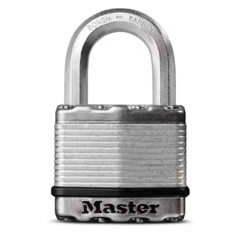 Condition photo showing Good Condition for master lock heavy duty outdoor keyed padlock, 2-in wide x 1-1/2-in shackle (no keys) 