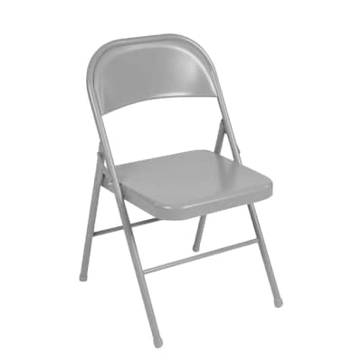Cosco Gray Residential Standard Metal Folding Chair (Indoor or Outdoor)
