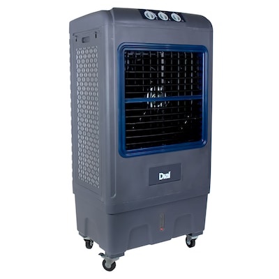 dial 5300 cfm 3-speed portable evaporative cooler for 1650 sq.ft.  gray