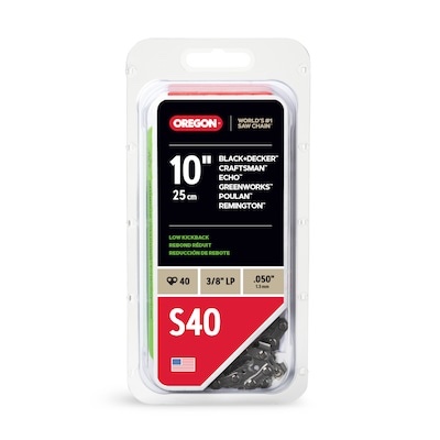 oregon s40 chainsaw chain for 10 in. bar, fits echo, craftsman, poulan, remington, skil, husqvarna and more