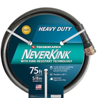 neverkink teknor apex 5/8-in x 75-ft heavy -duty kink free vinyl gray coiled hose