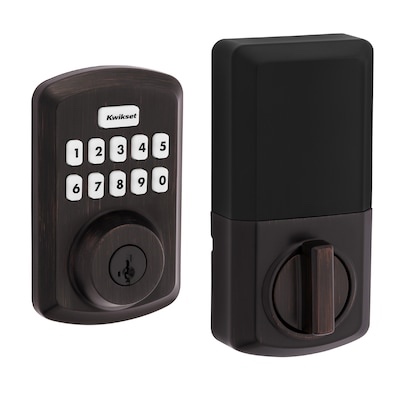 kwikset powerbolt 250 venetian bronze keypad electronic deadbolt lock ft. smartkey security