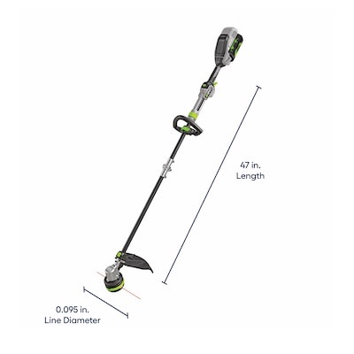 ego power+ powerload with carbon fiber shaft 56-volt 16-in telescopic shaft battery string trimmer-tool only