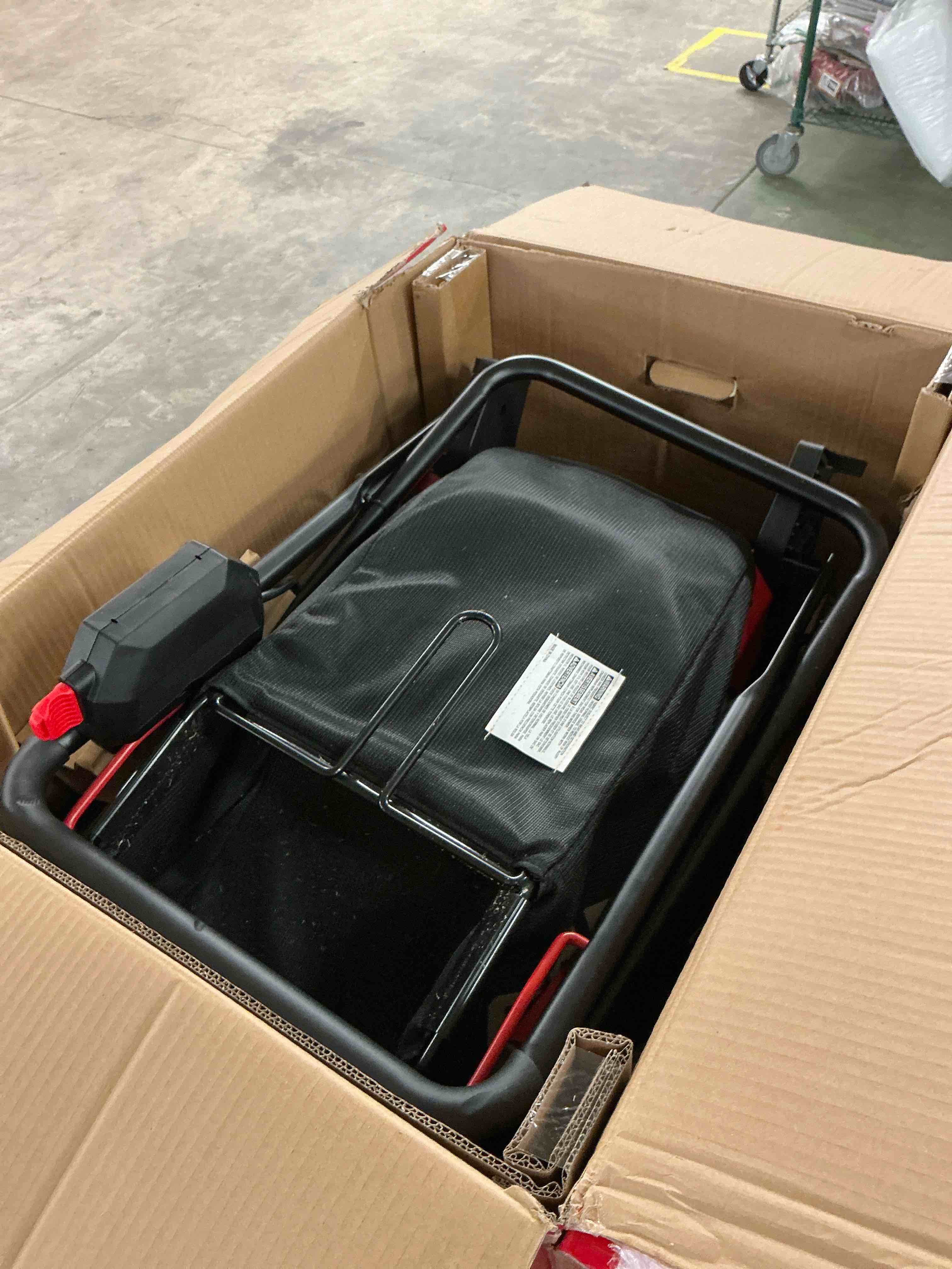 Condition photo showing As Is for craftsman v20 20-volt, 20-in push battery walk mower-mower only