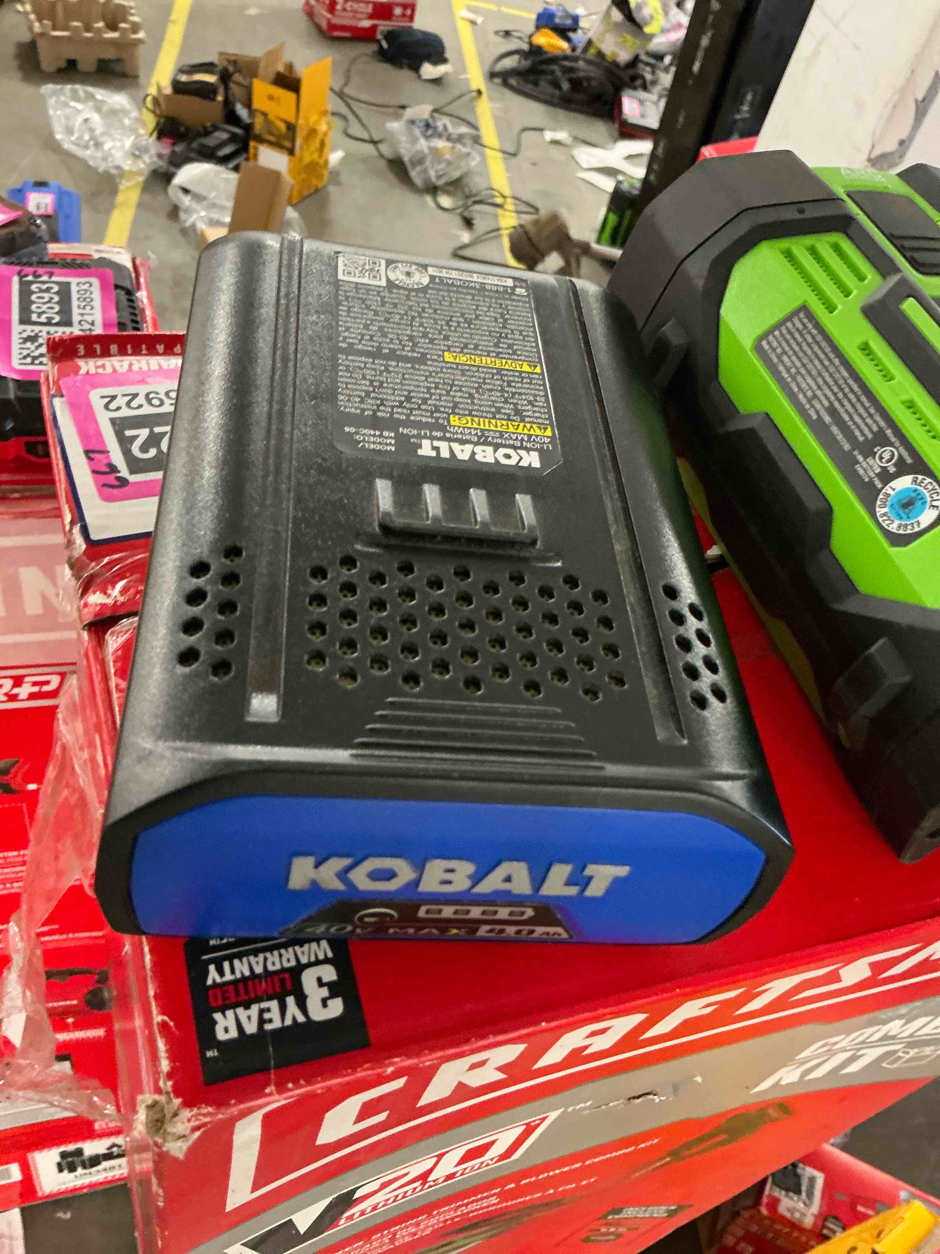 Condition photo showing As Is for kobalt 40 -volt, 4 ah 1 -pack lithium ion (li-ion) battery