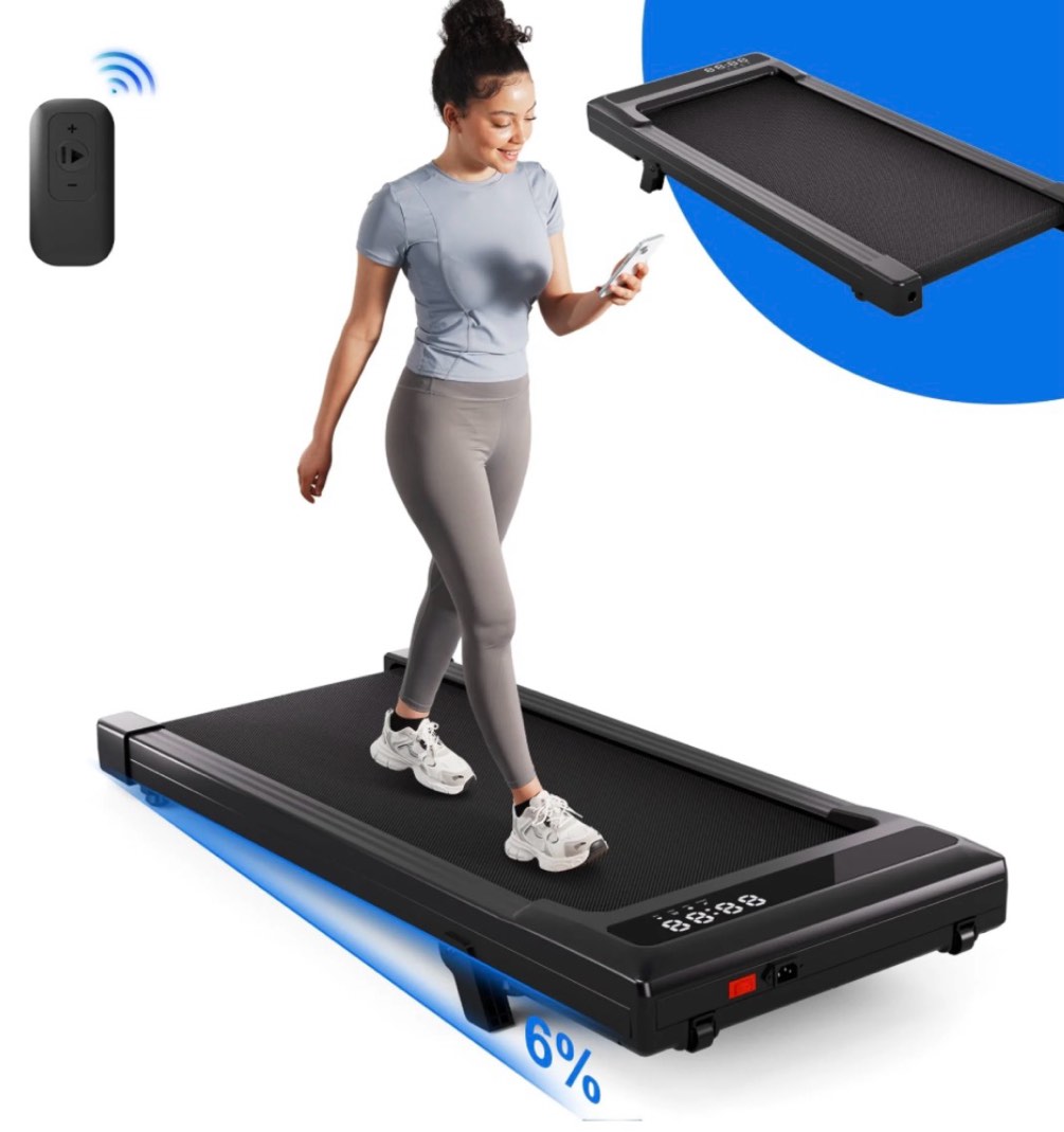 Walking Pad Treadmill with Remote Control Under Desk Treadmill for Home&Office  Speed Range 0.6~3.8mph  265 lbs Weight Capacity