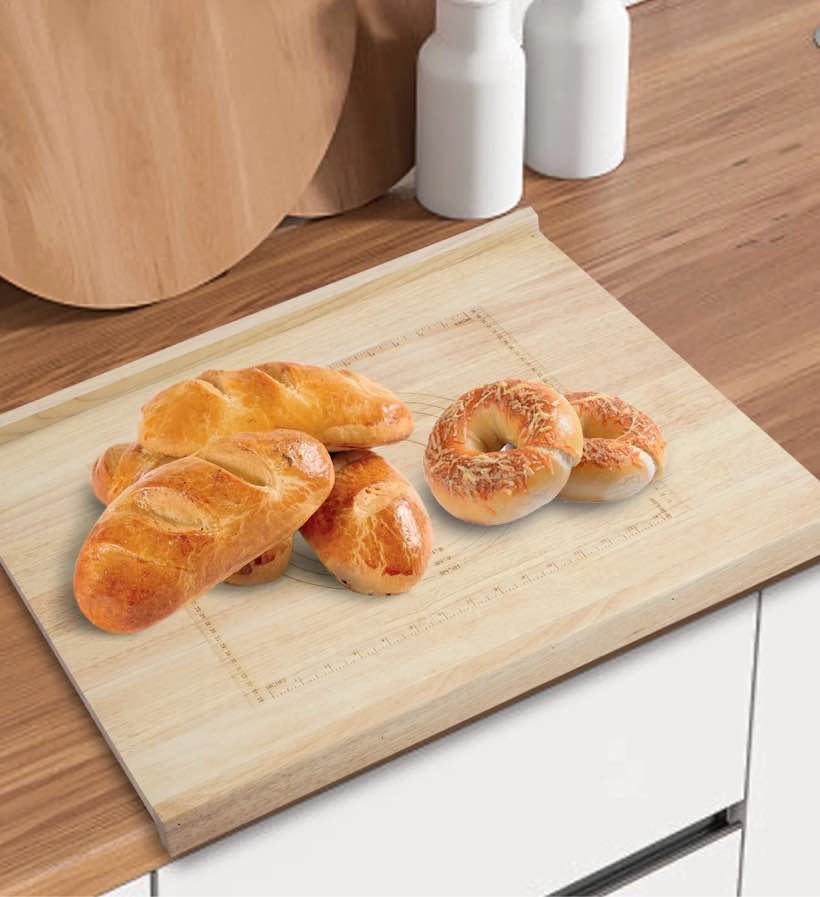 Ymokee Kneading Board, 24 in x 20 in Wood Pastry Board for Kitchen, Bread Chopping Board