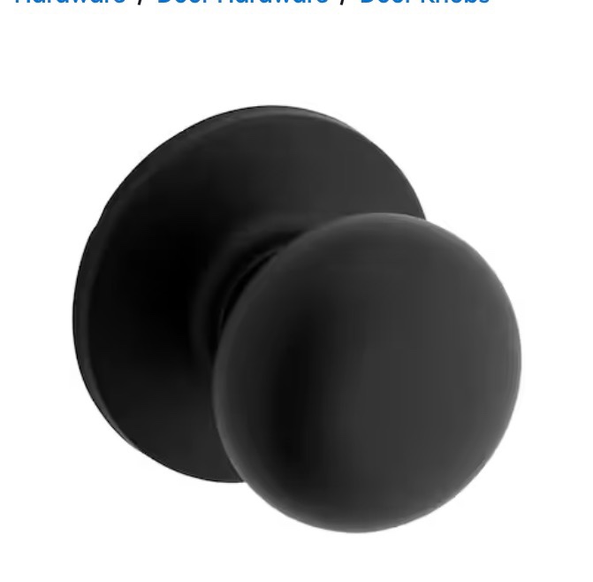 RELIABILT Baron Matte Black Interior or Hall/Closet Dummy Door Knob