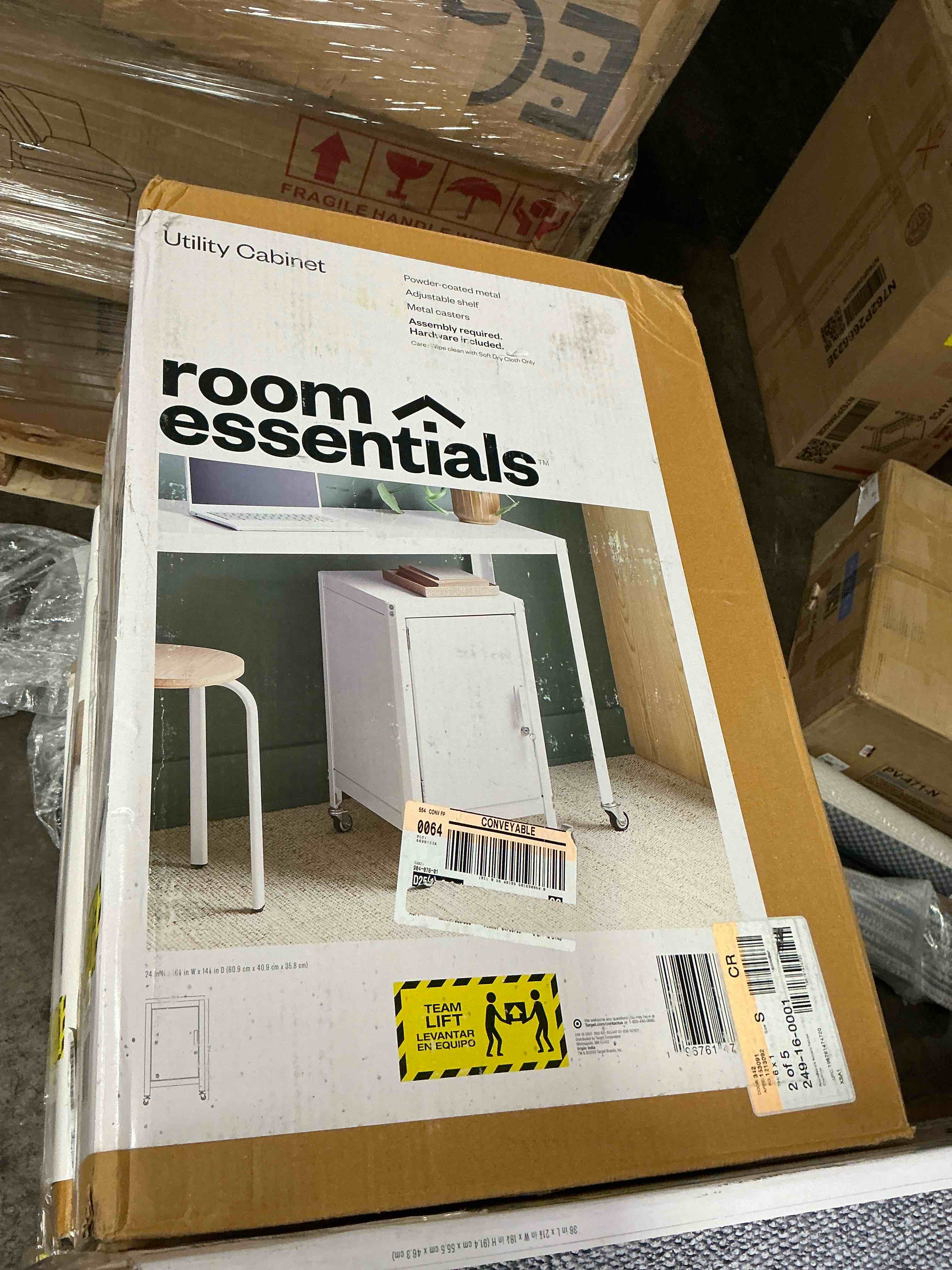 Condition photo showing New/Like New for dorm metal rolling locker storage cabinet with lock chalk white - room essentials