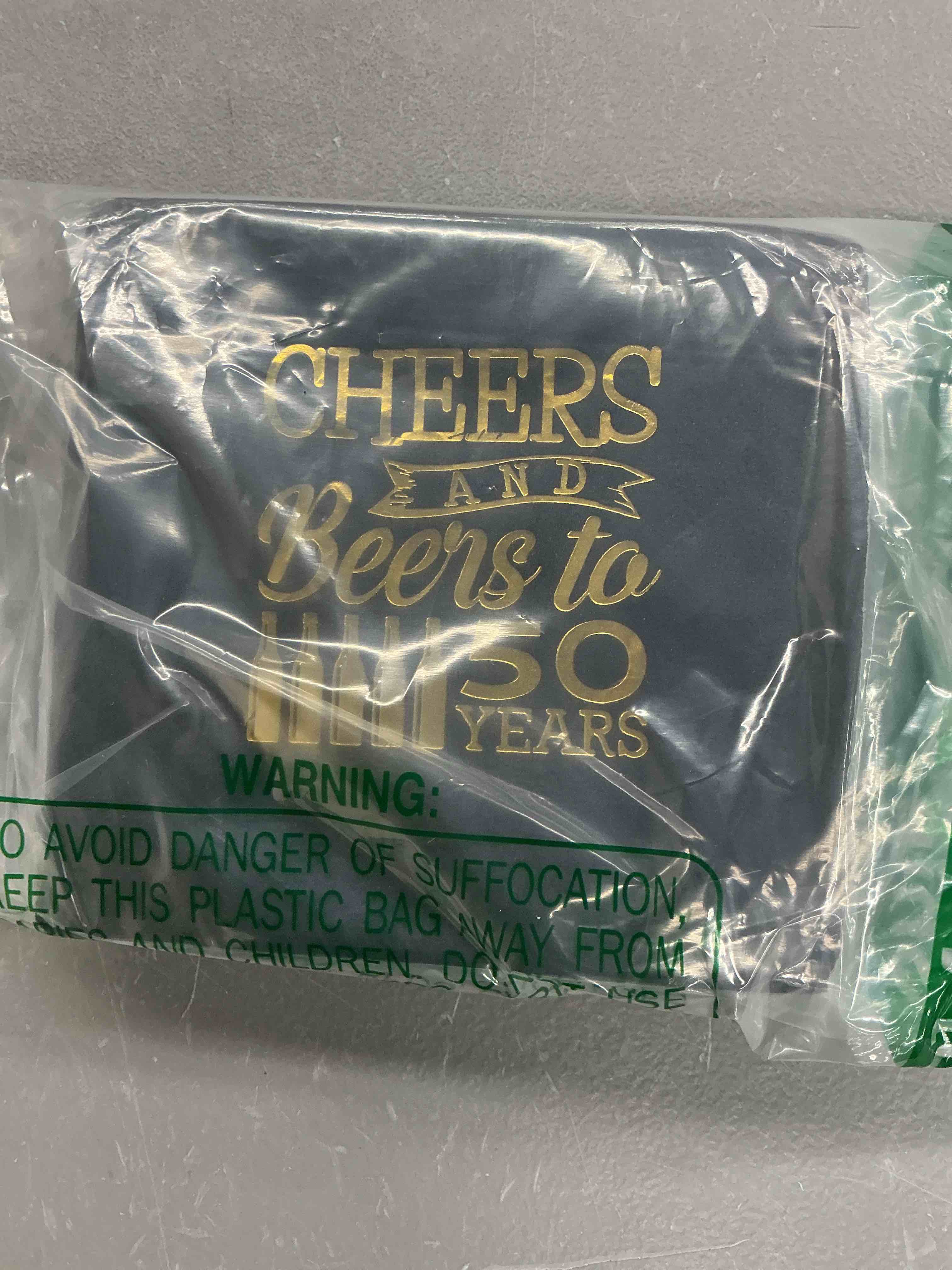 Condition photo showing Good Condition for 50 pack cheers to 50 years cocktail napkins - black and gold 50th birthday party napkins, 5x5 inch 2 designs beverage napkins for anniversary & milestone celebrations