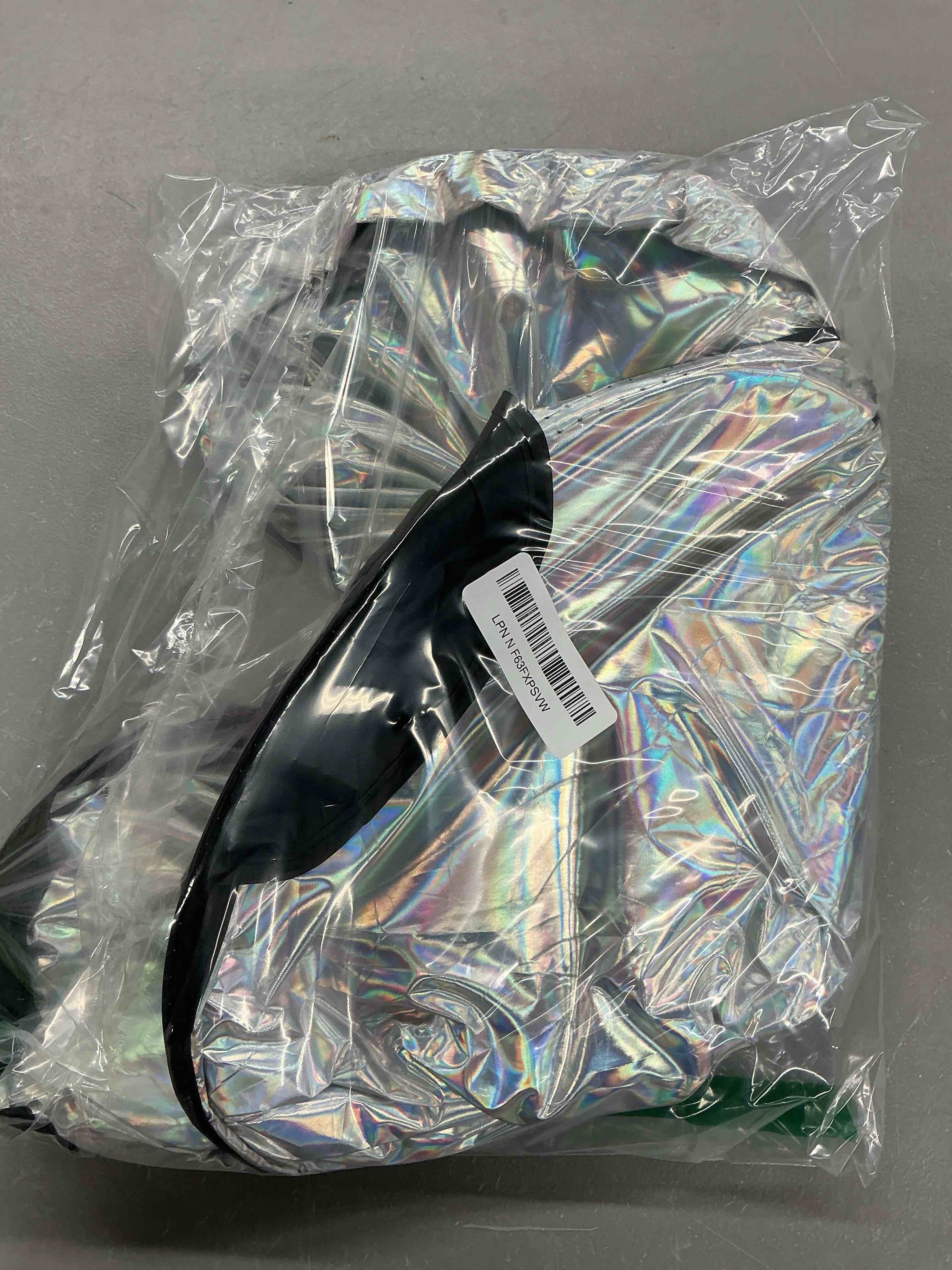 Condition photo showing Good Condition for iridescent sun shade for car windshield, foldable universal car windshield upgrade sunshade enhanced uv rays reflective sun visor shade keeps vehicle cool silver- colorful, 57"x31.5"